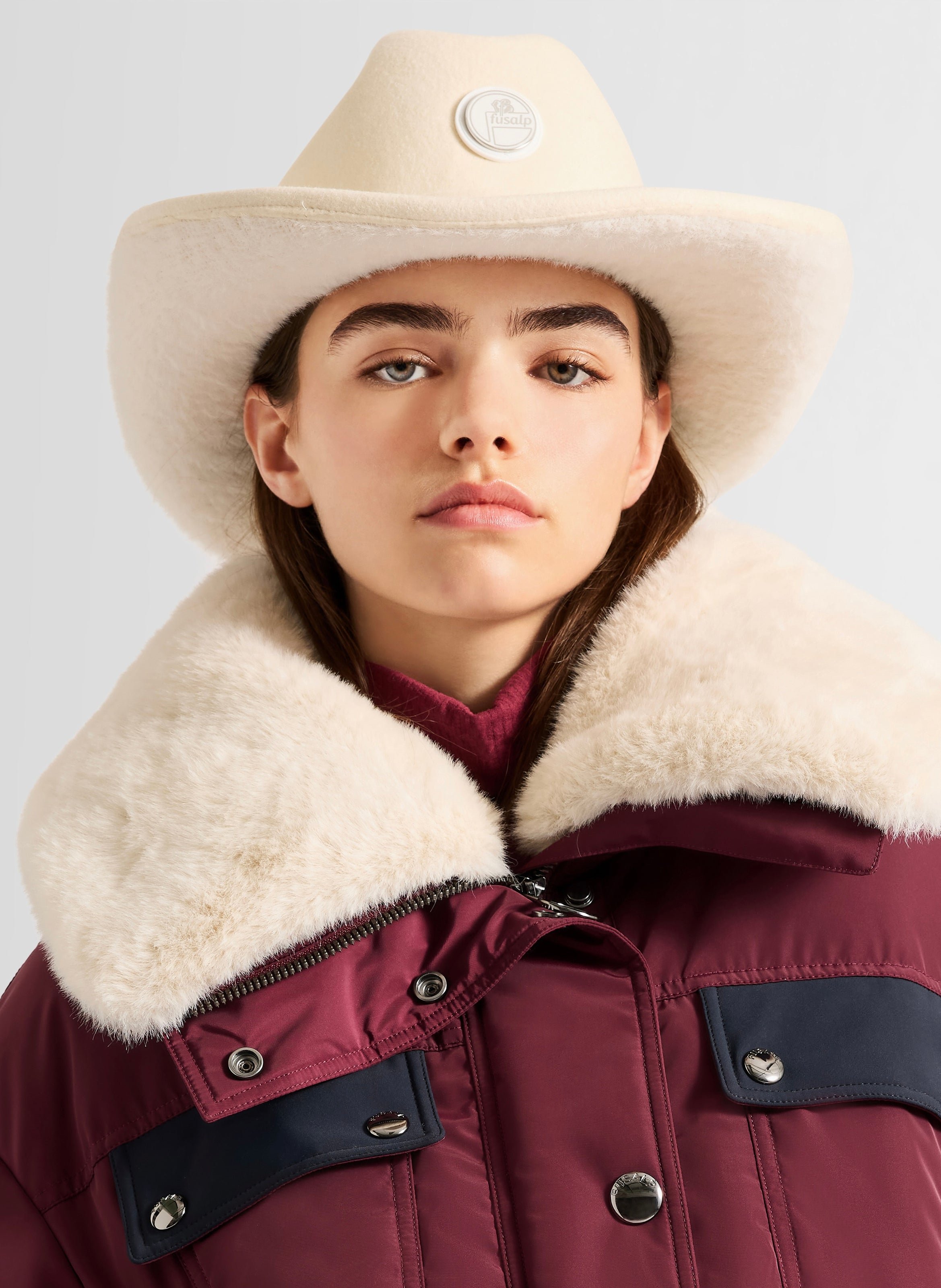 Chapeau cowboy coupe regular FUSALP Blanc