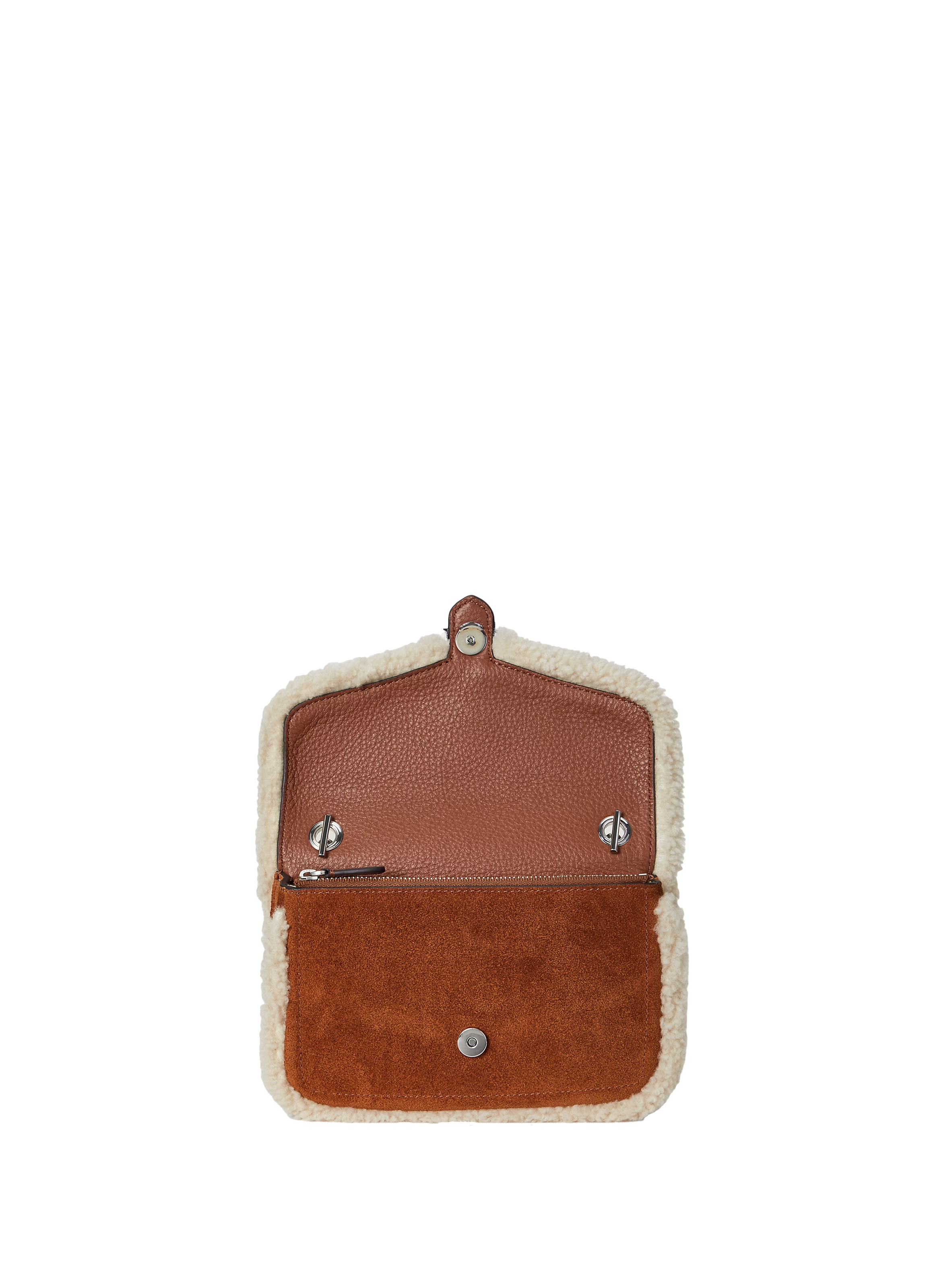 Leather shoulder bag LAUREN Brown