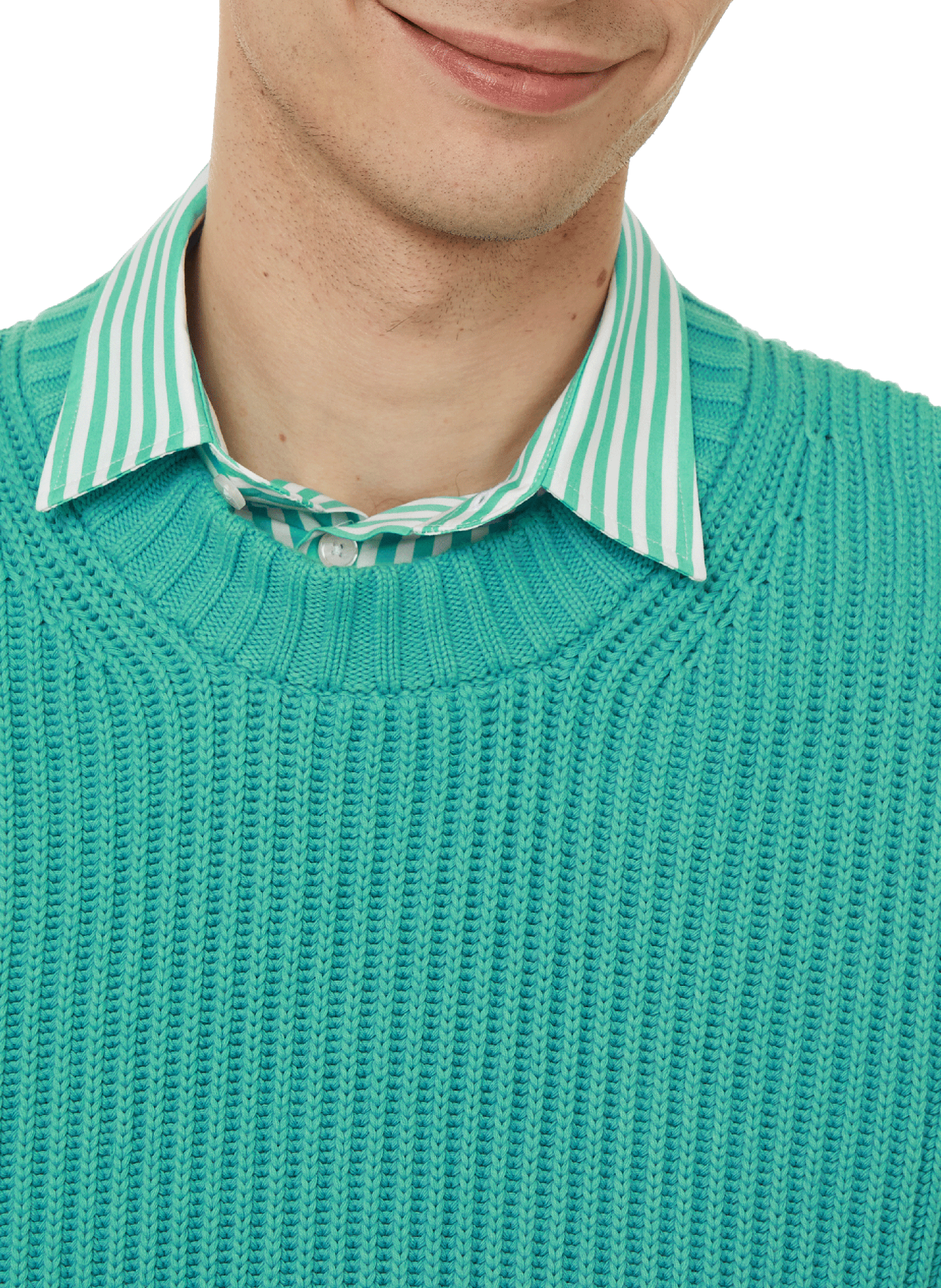 Pull Arnau col rond en laine mérinos SAISON 1865 Vert