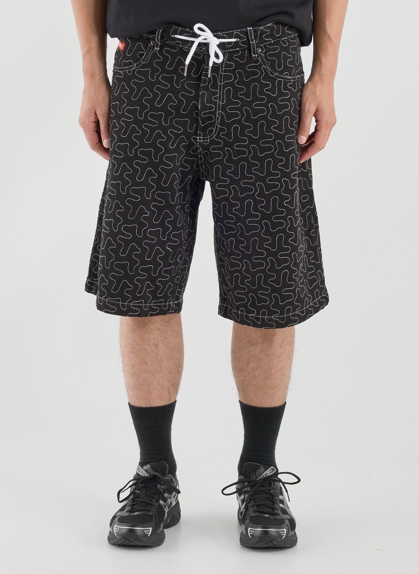 Patterned cotton shorts JACKER. Black