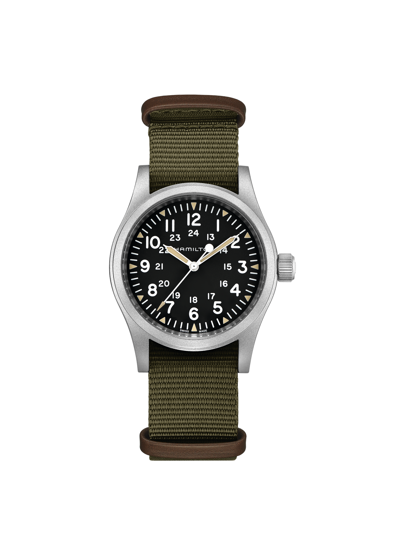 Montre mécanique en acier inoxydable mélangé HAMILTON Noir