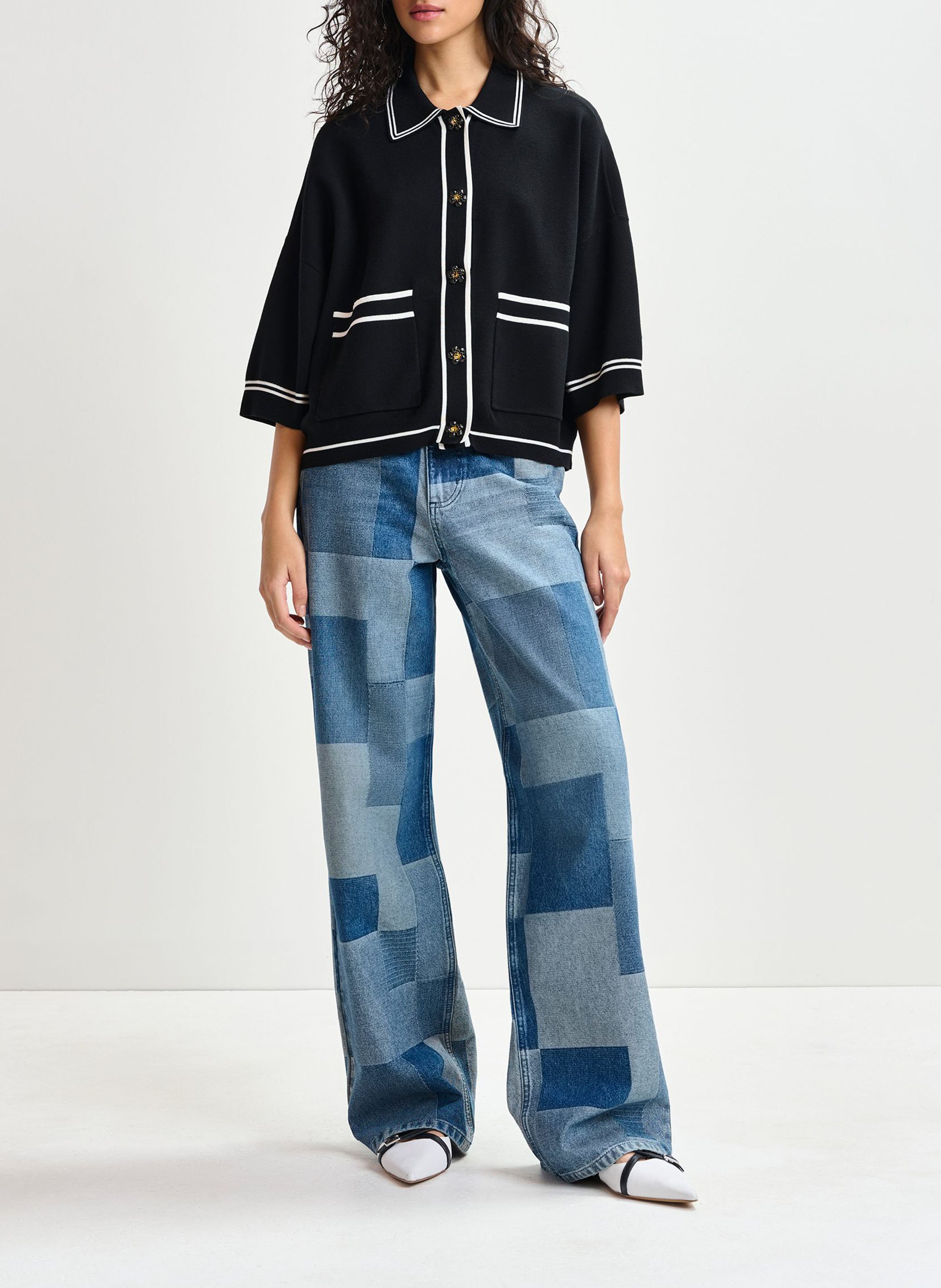 Jean large patchwork en coton Ijeans ESSENTIEL ANTWERP Bleu