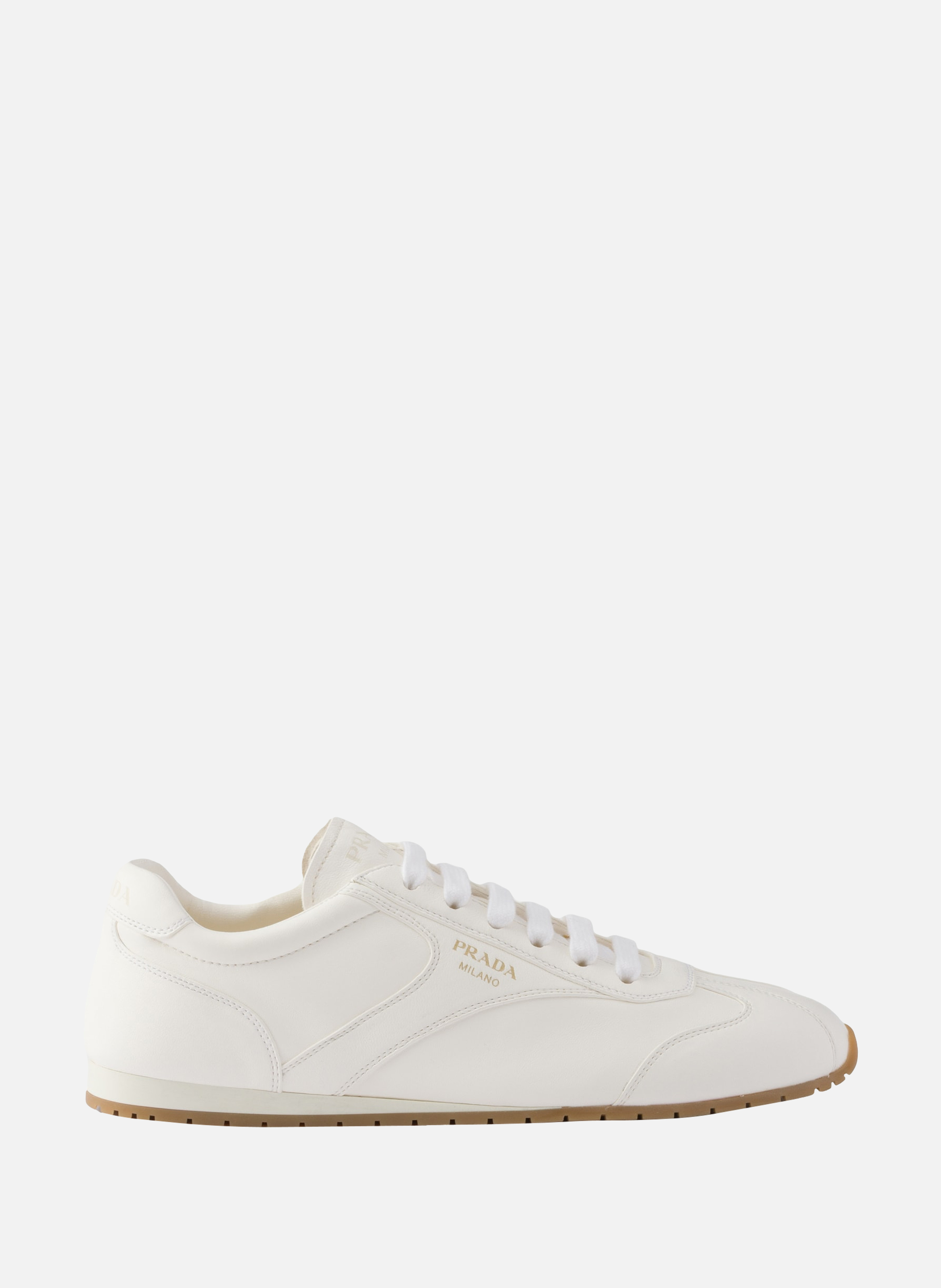 Sneakers en cuir nappa PRADA Beige