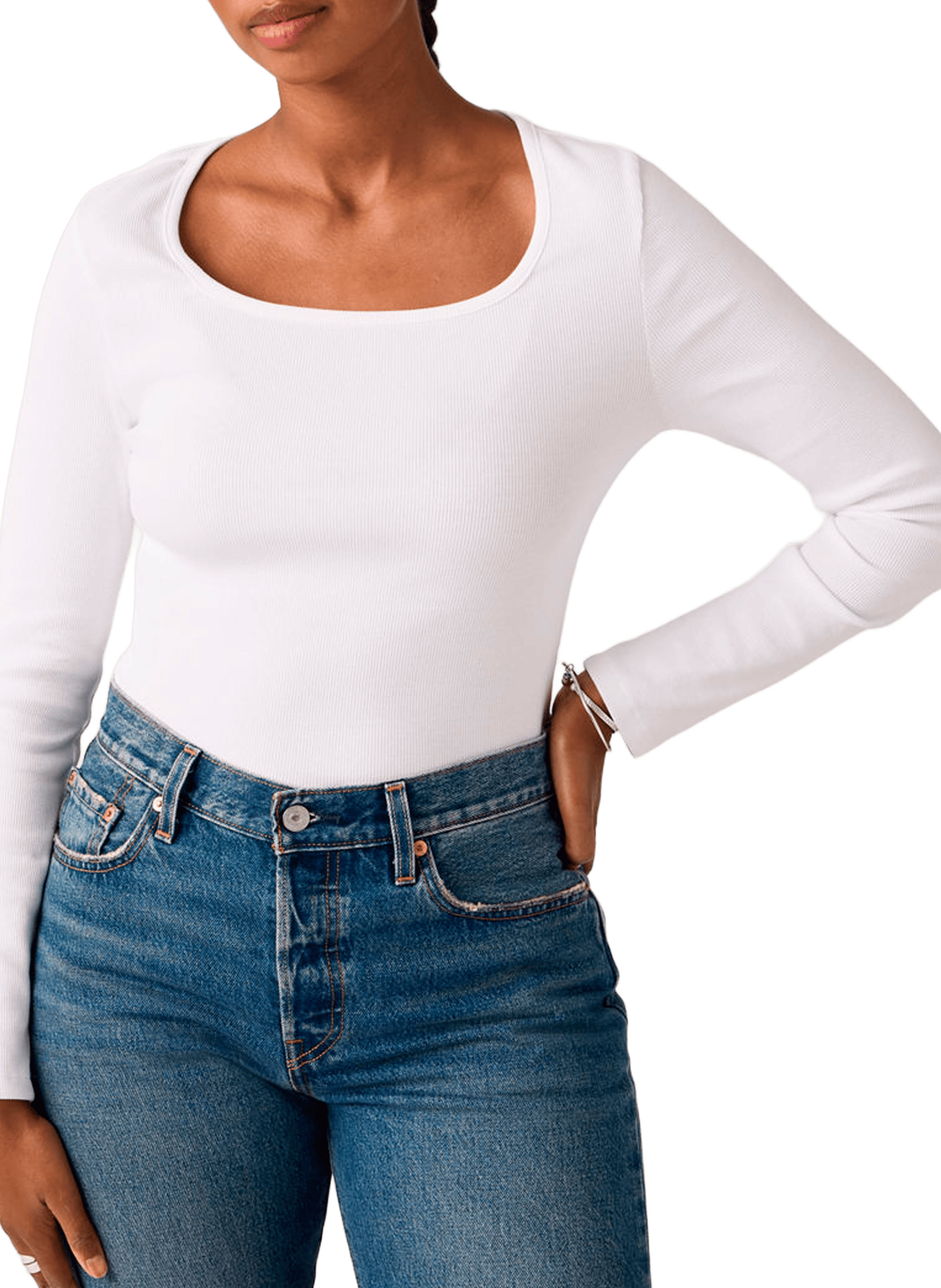 T-shirt manches longues en coton LEVI'S Blanc