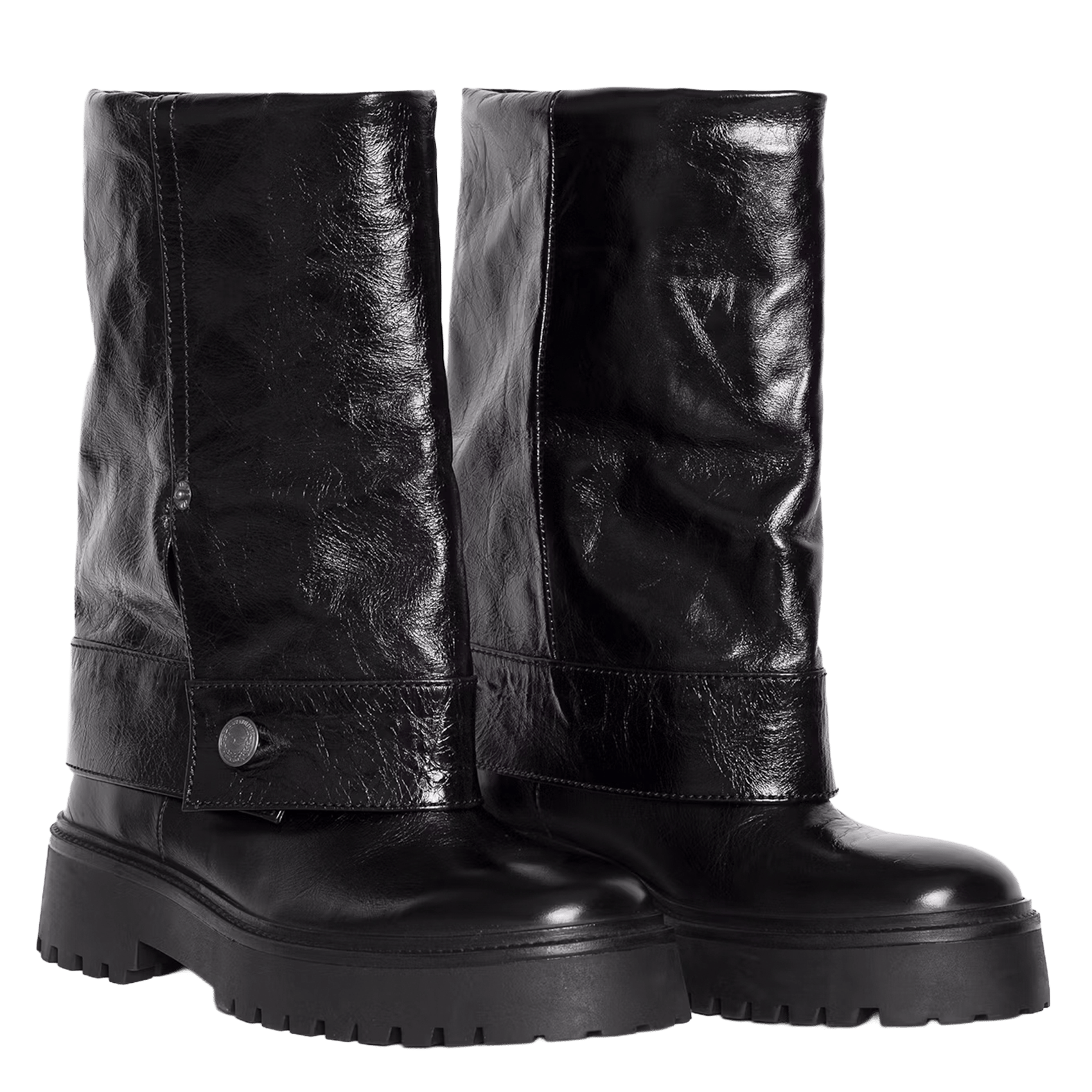 Laarzen met broek-effect in vintage leren look - Angie ZADIG&VOLTAIRE Zwart