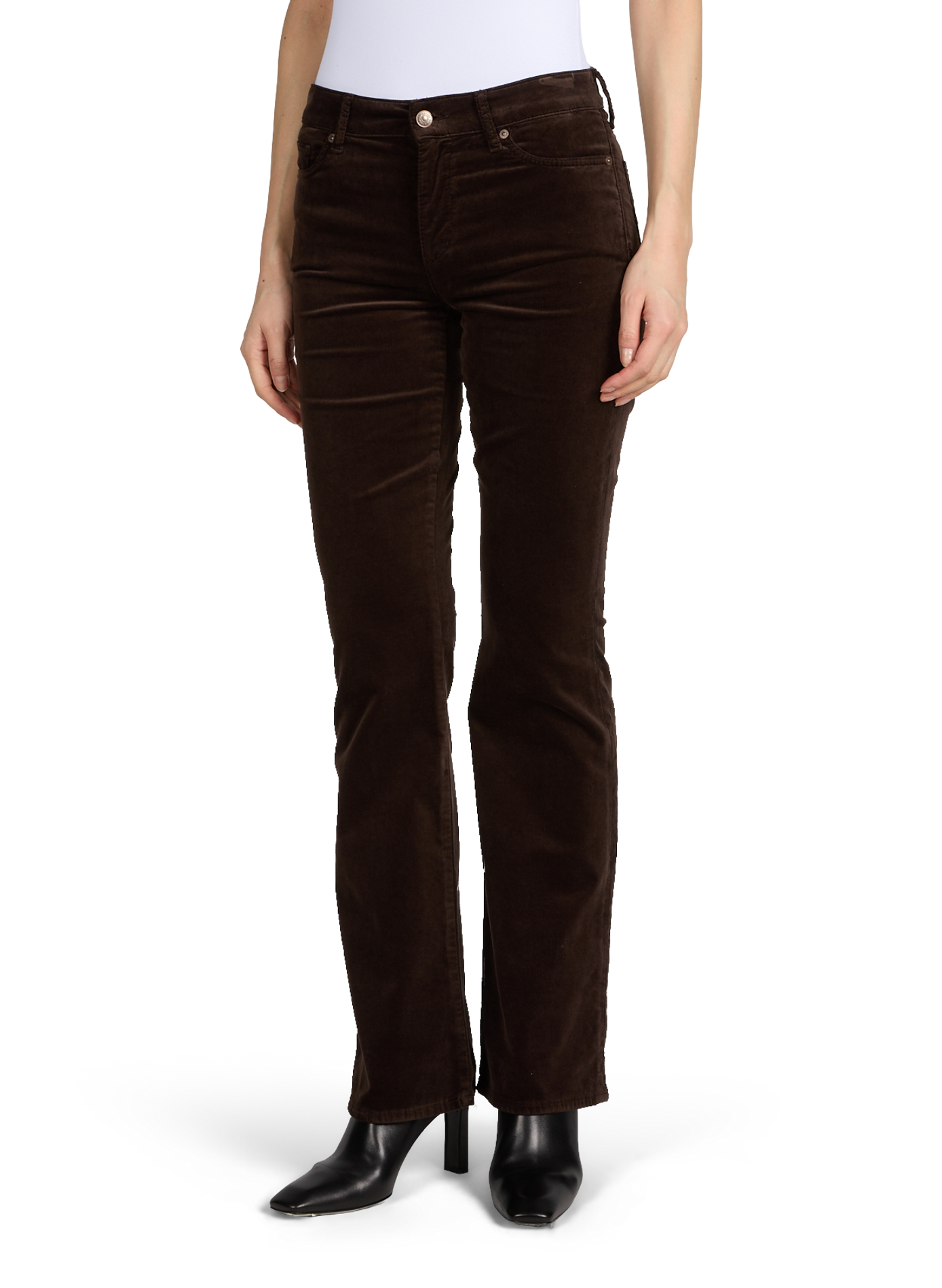 Cotton velvet bootcut jeans 7 FOR ALL MANKIND Brown