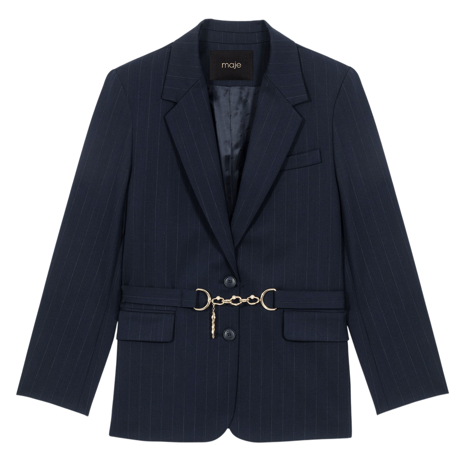 Veste tailleur droite en laine mélangée MAJE Bleu