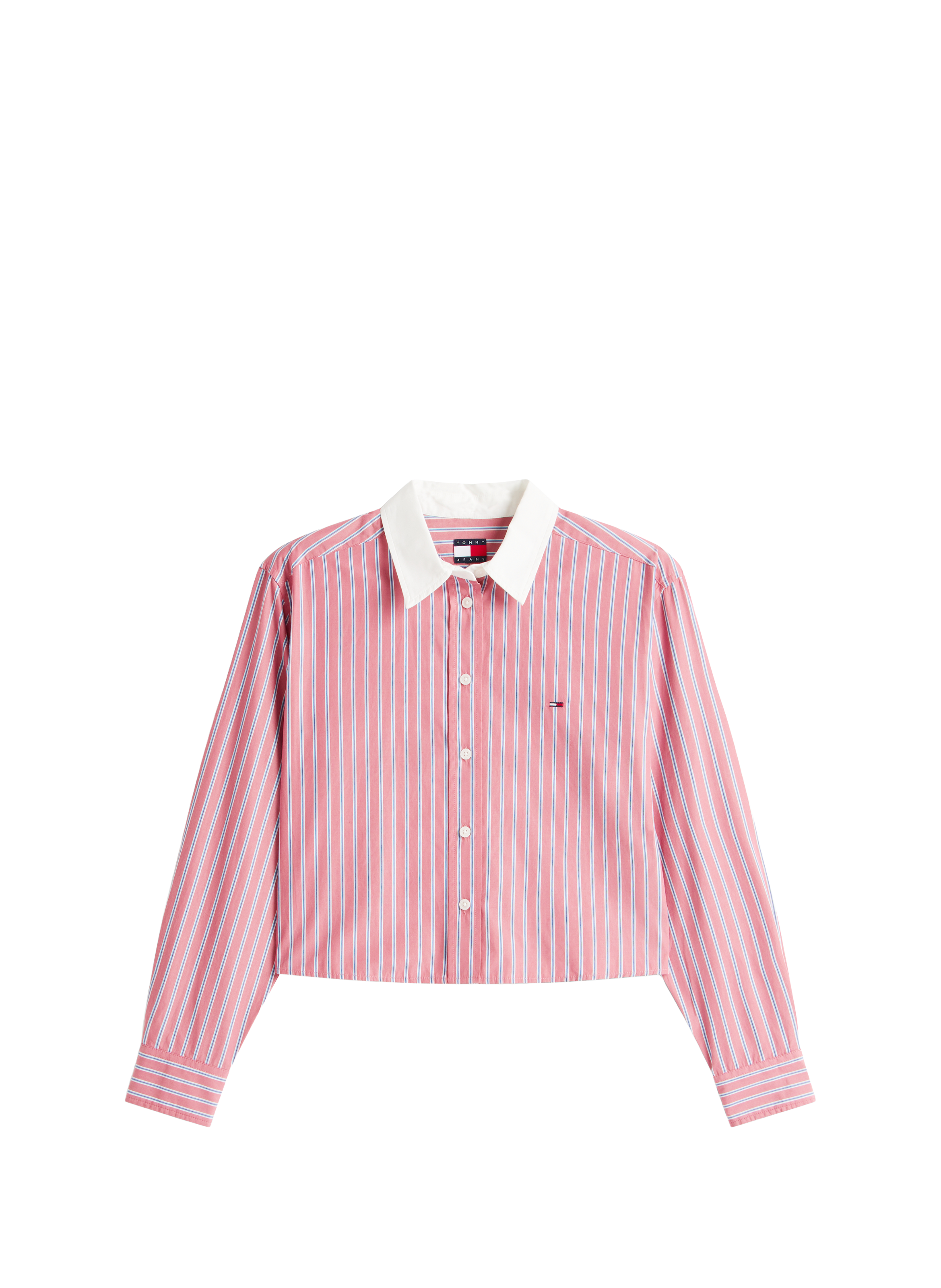 Chemise courte rayée en coton TOMMY HILFIGER Multicolore