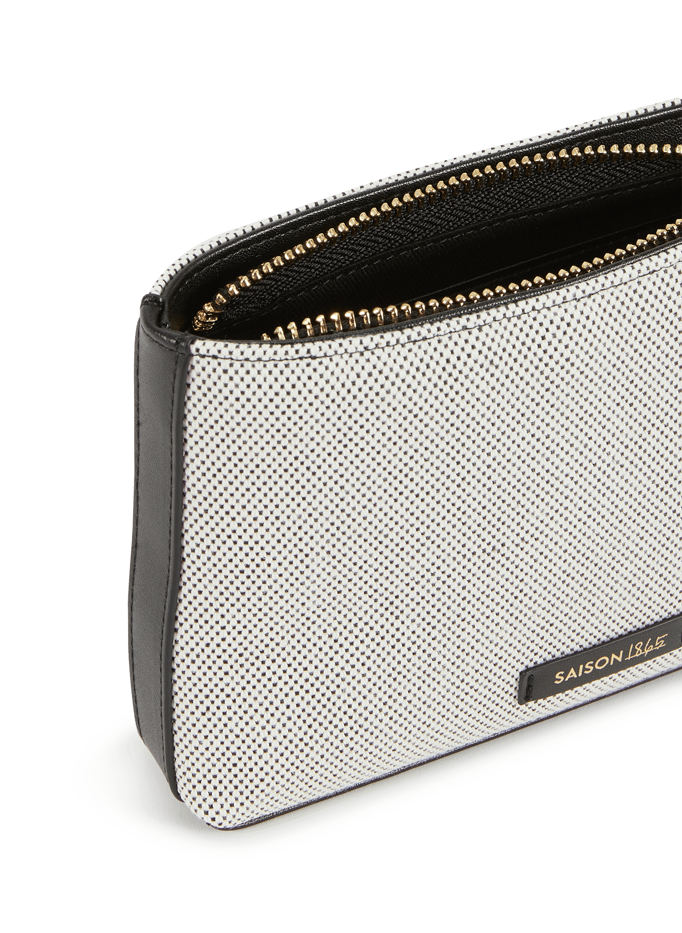 Cowhide leather canvas passport holder SAISON 1865 Beige