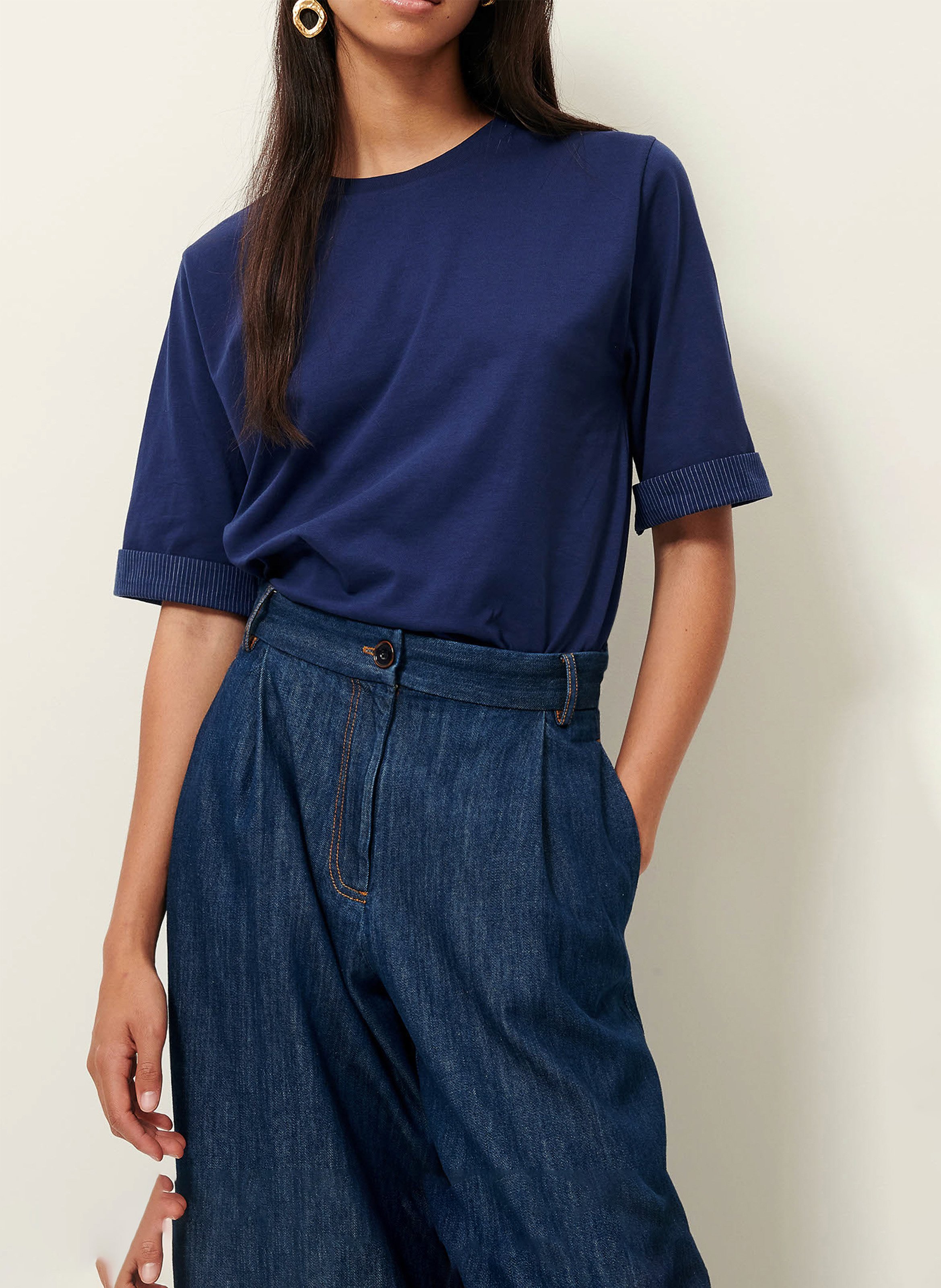 Tee-shirt manches courtes en jersey samico SESSUN Bleu