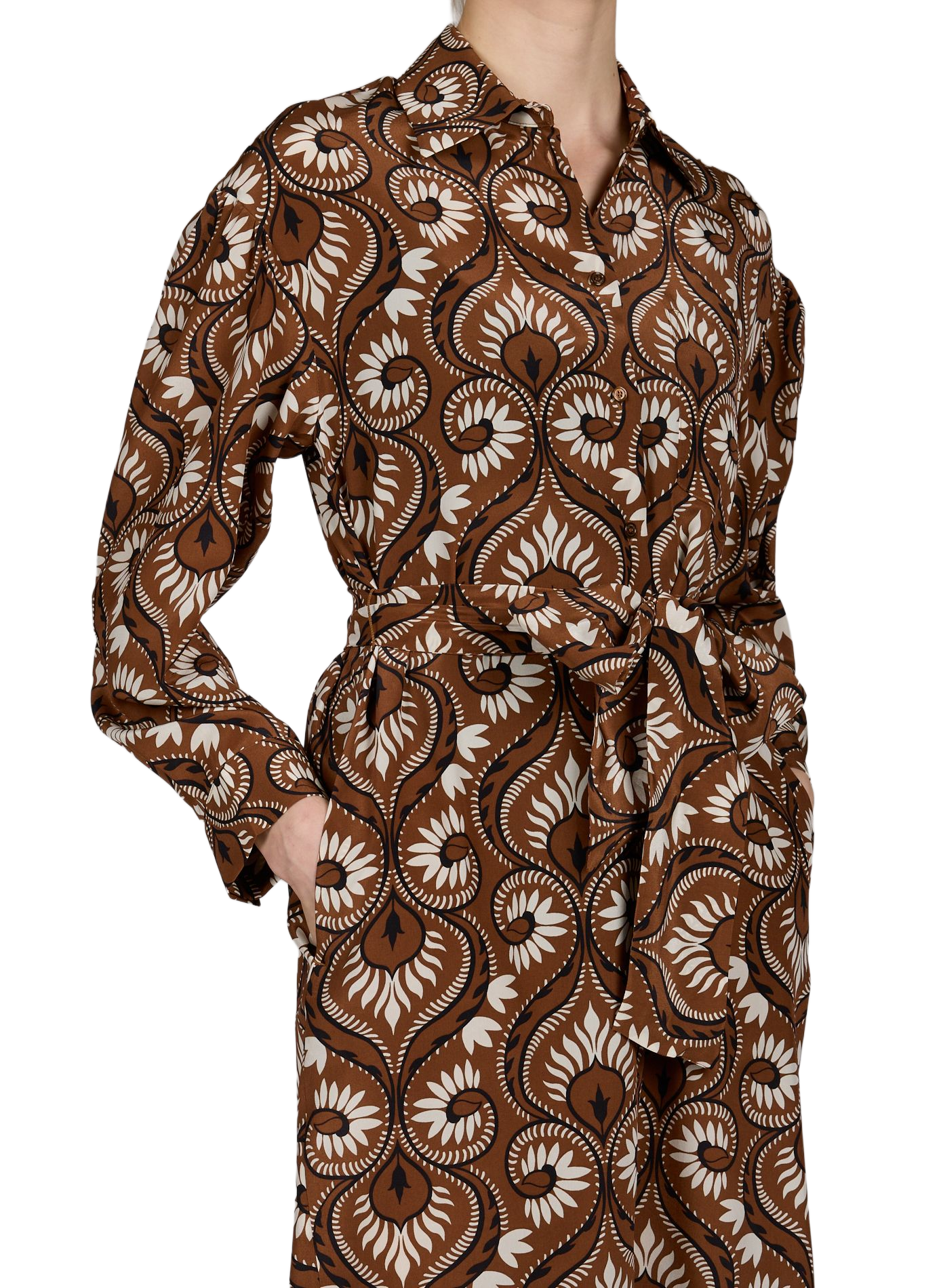 Robe-chemise imprimée en soie MAX MARA WEEK END Multicolore