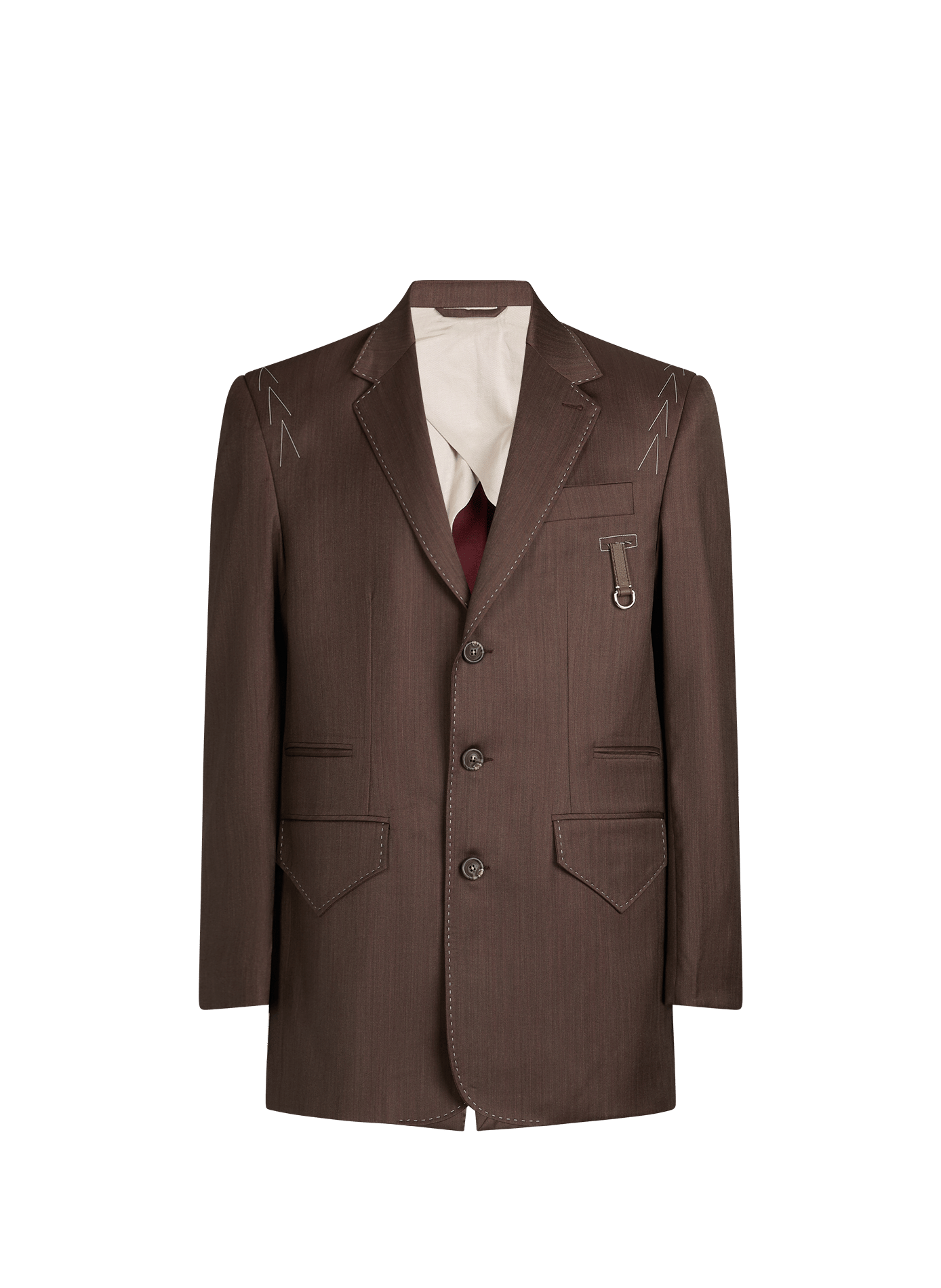 Straight wool and silk blazer SONIA CARRASCO Brown