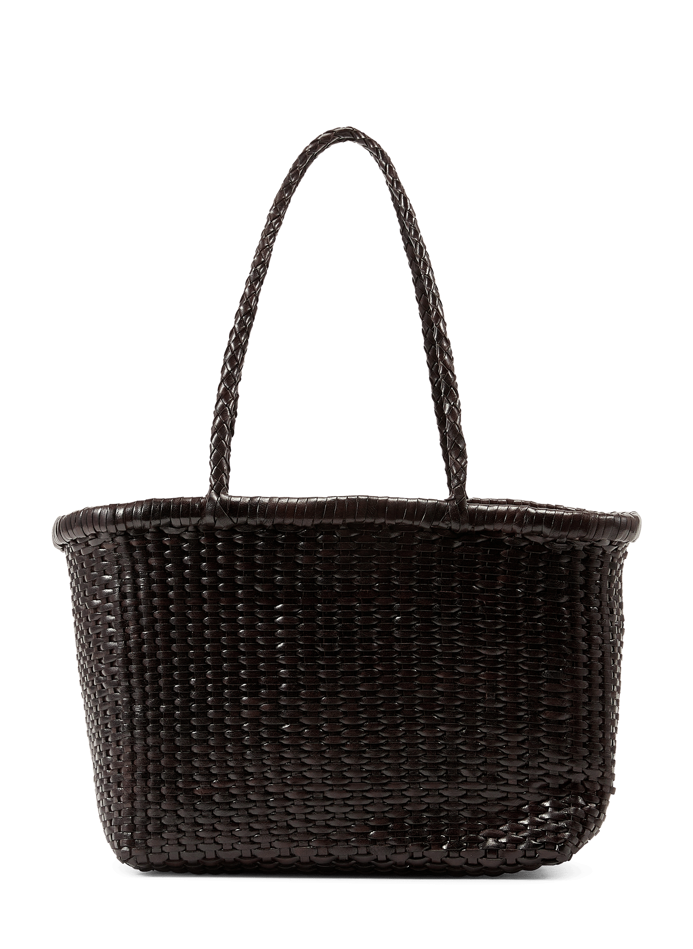 Sac panier B Weave Small en cuir tressé DRAGON DIFFUSION Marron