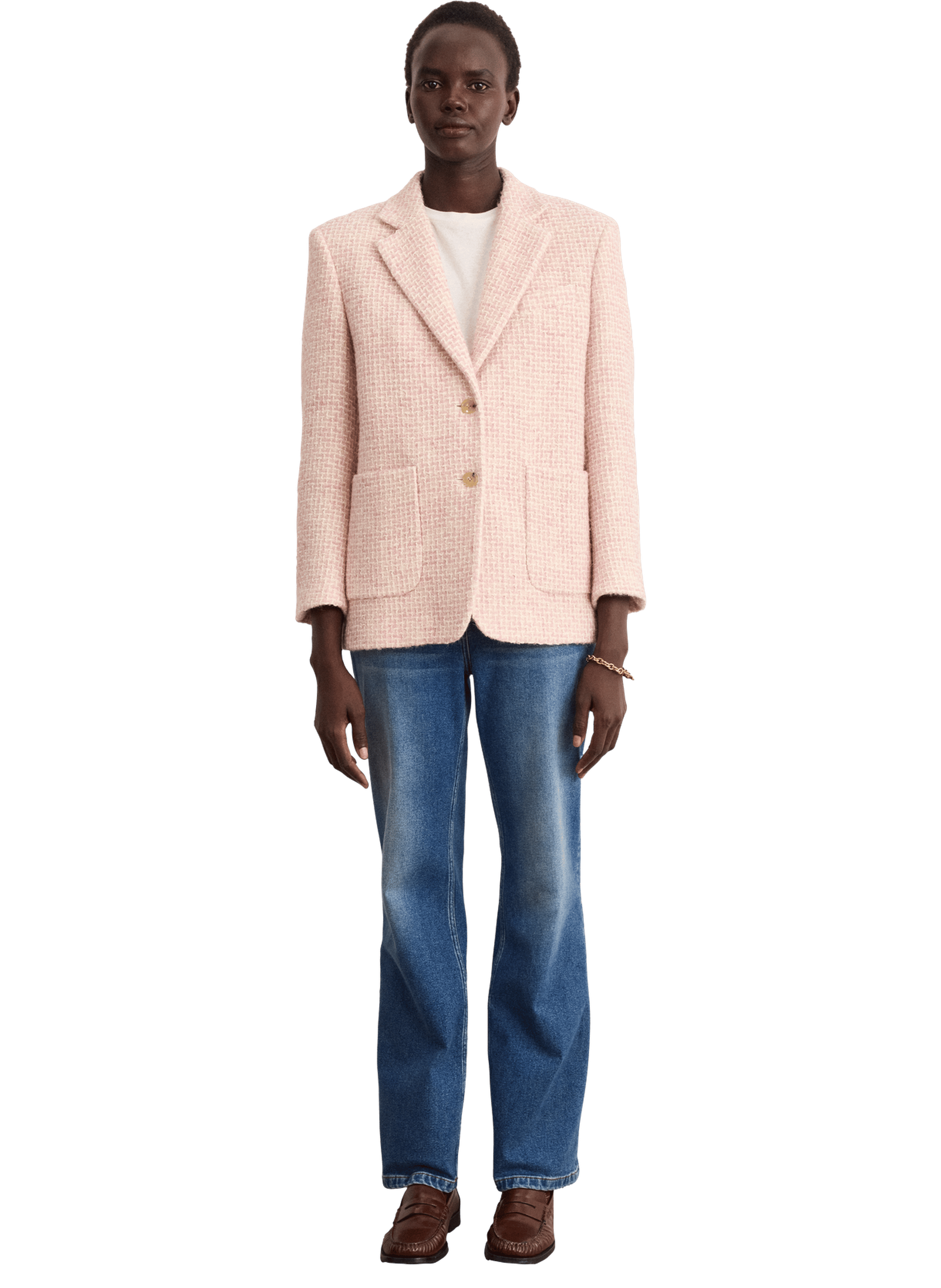 Manteau court en tweed bicolore - daria PABLO Rose