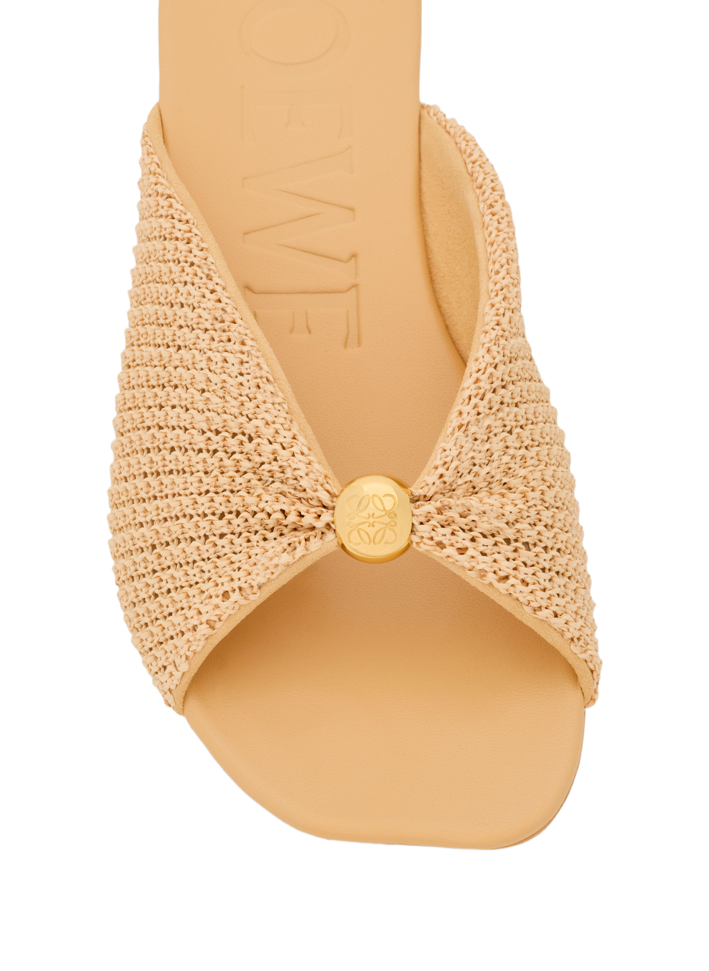 Mules Pebble Soft effet raphia LOEWE Beige