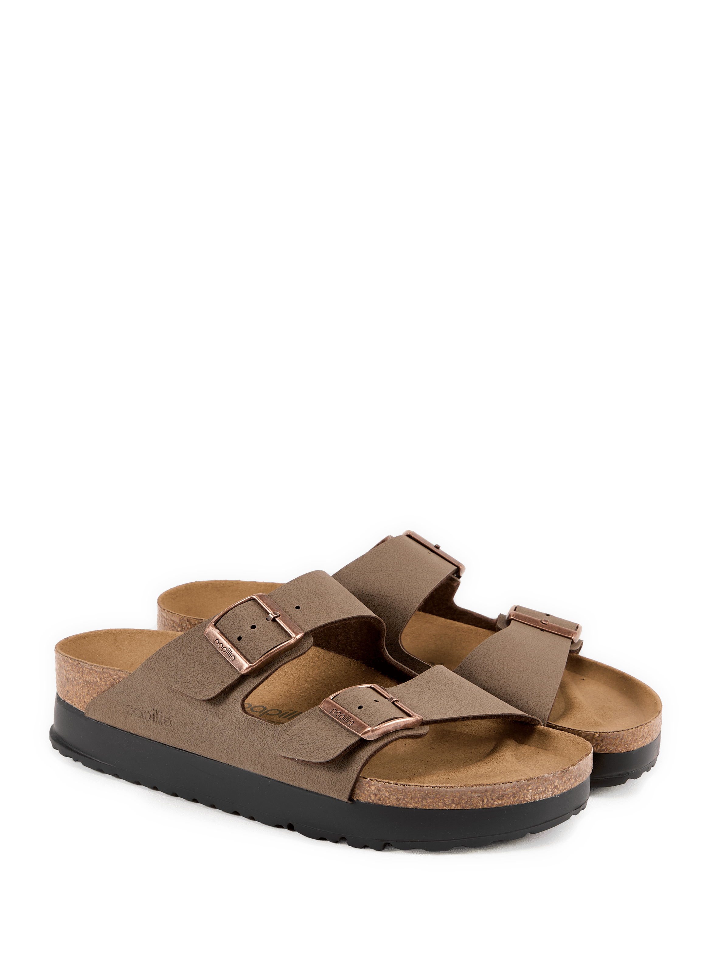 Muiltjes Arizona Flex met suède plateauzool BIRKENSTOCK Bruin