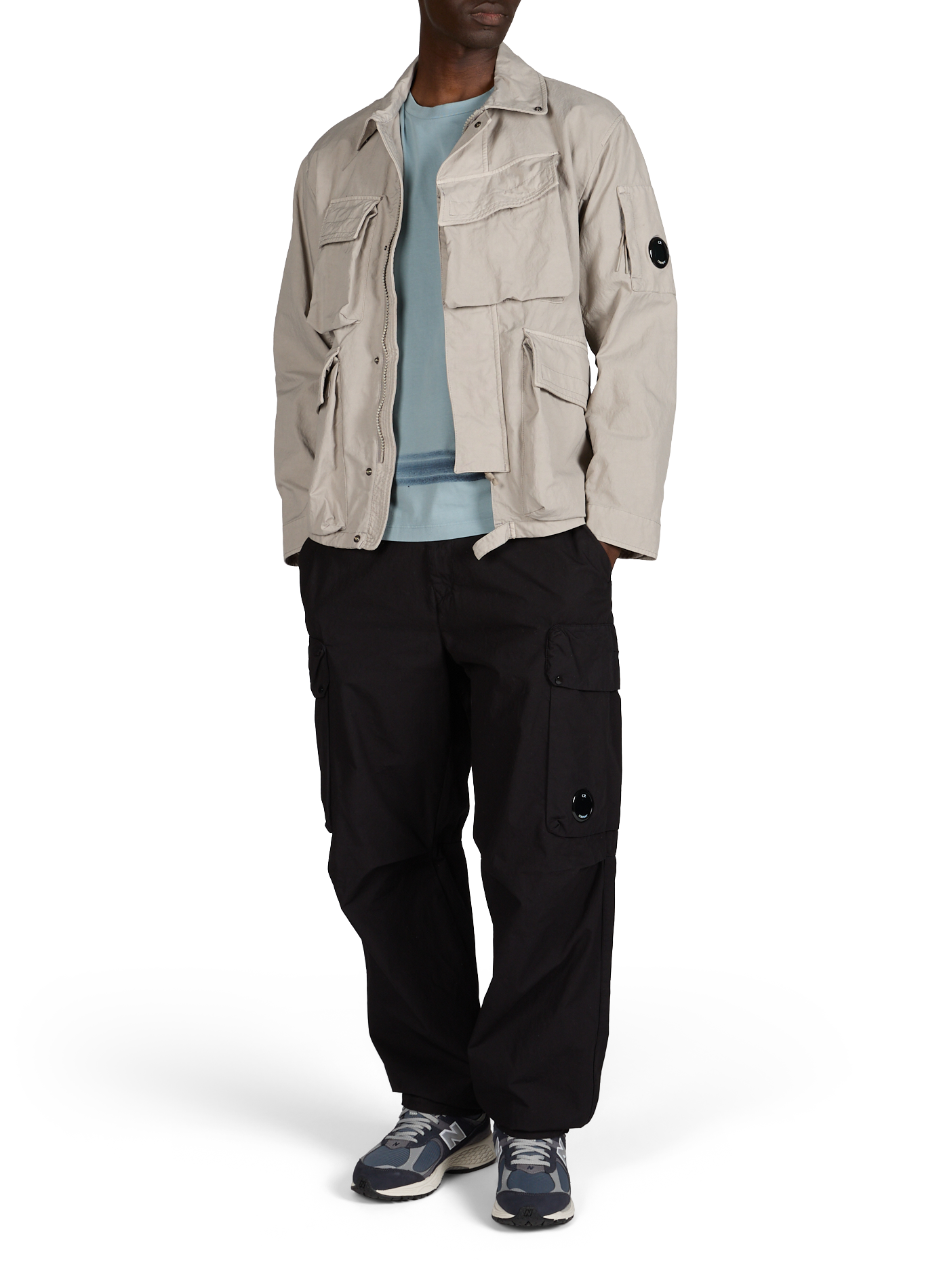 Straight jacket with multiple pockets and high collar CP COMPANY Beige