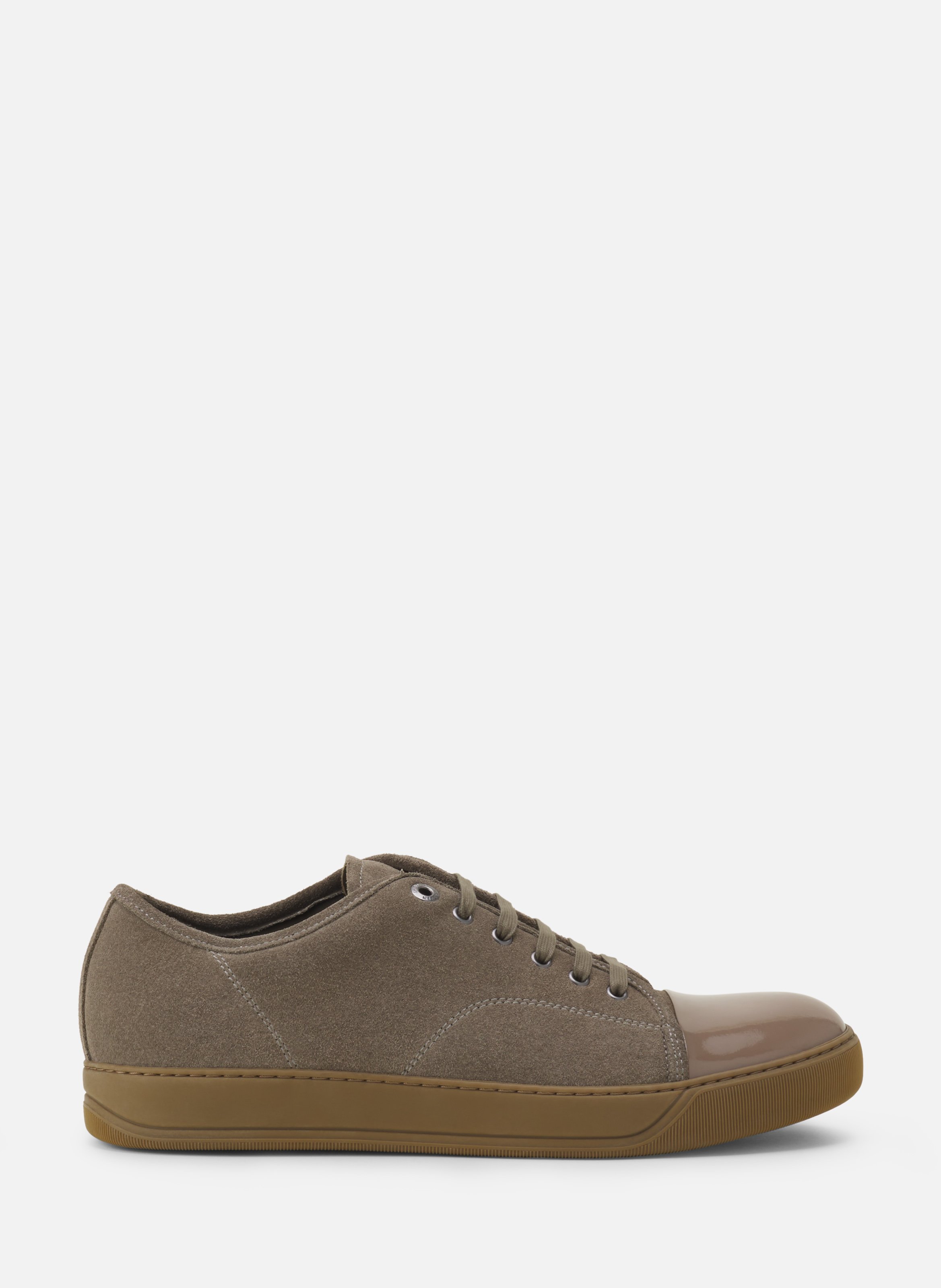 Sneakers dbb1 en suede et cuir vernis LANVIN Vert