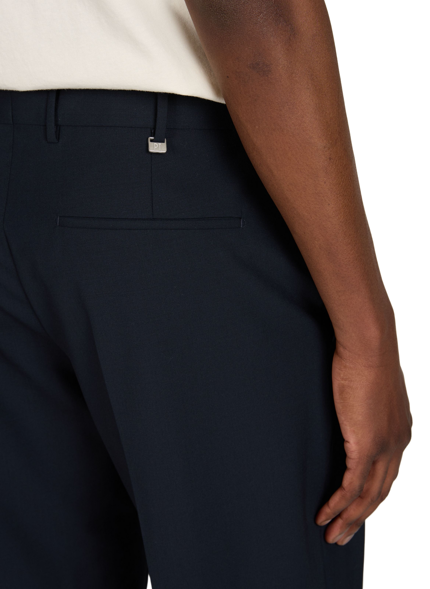 Straight pleated pants PT01 Blue