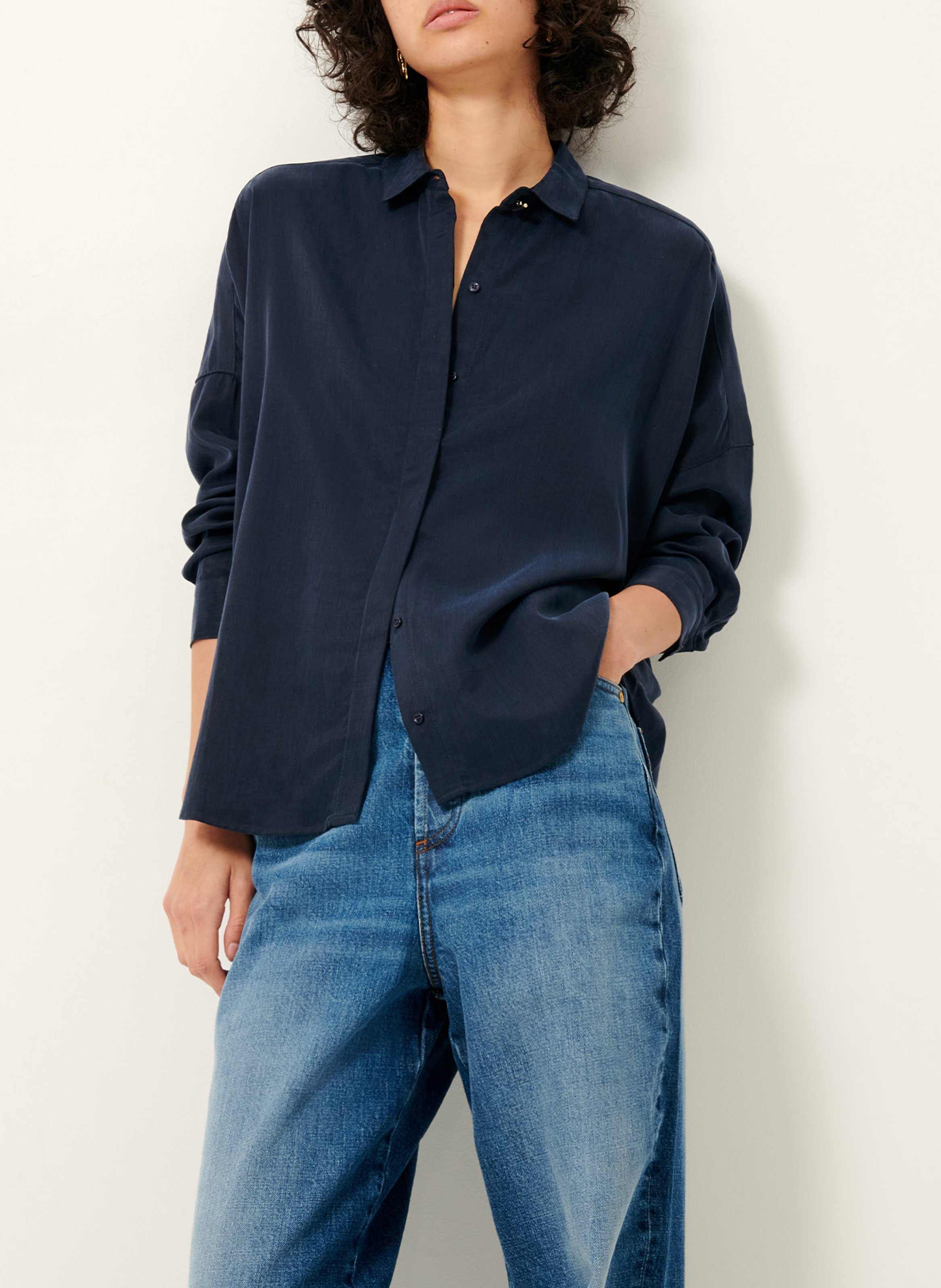 Chemise col classique satinée lady d SESSUN Bleu