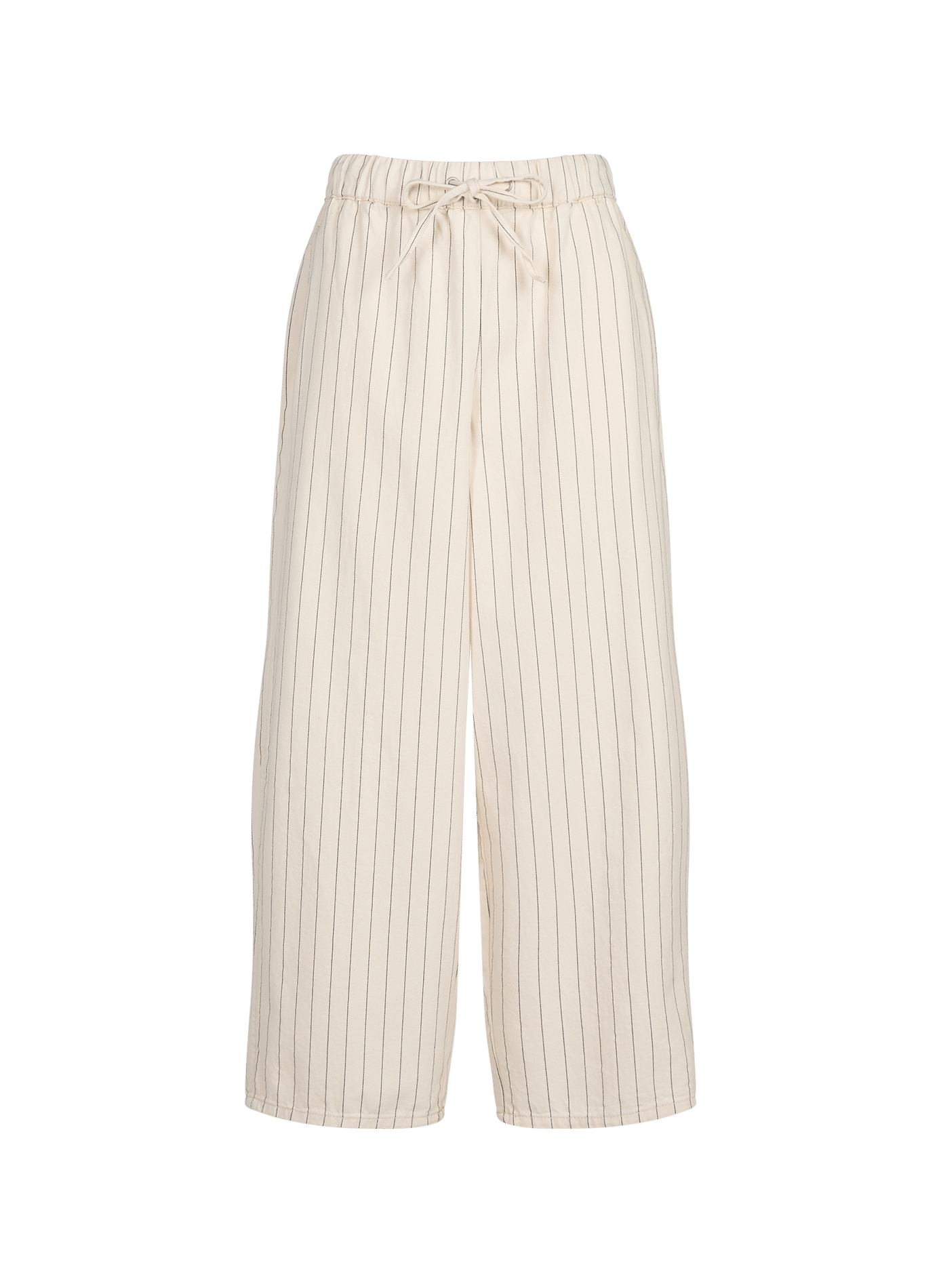 Pantaloni diritti a righe sottili in cotone OBJECT Beige