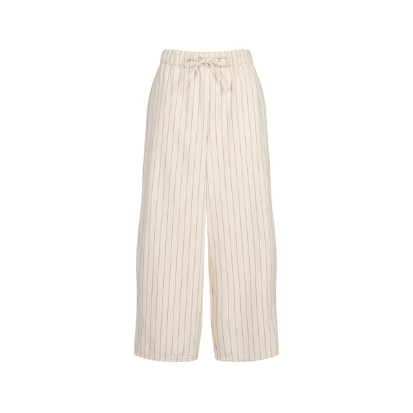 Pantalon droit à fines rayures en coton Pantalon droit à fines rayures en coton