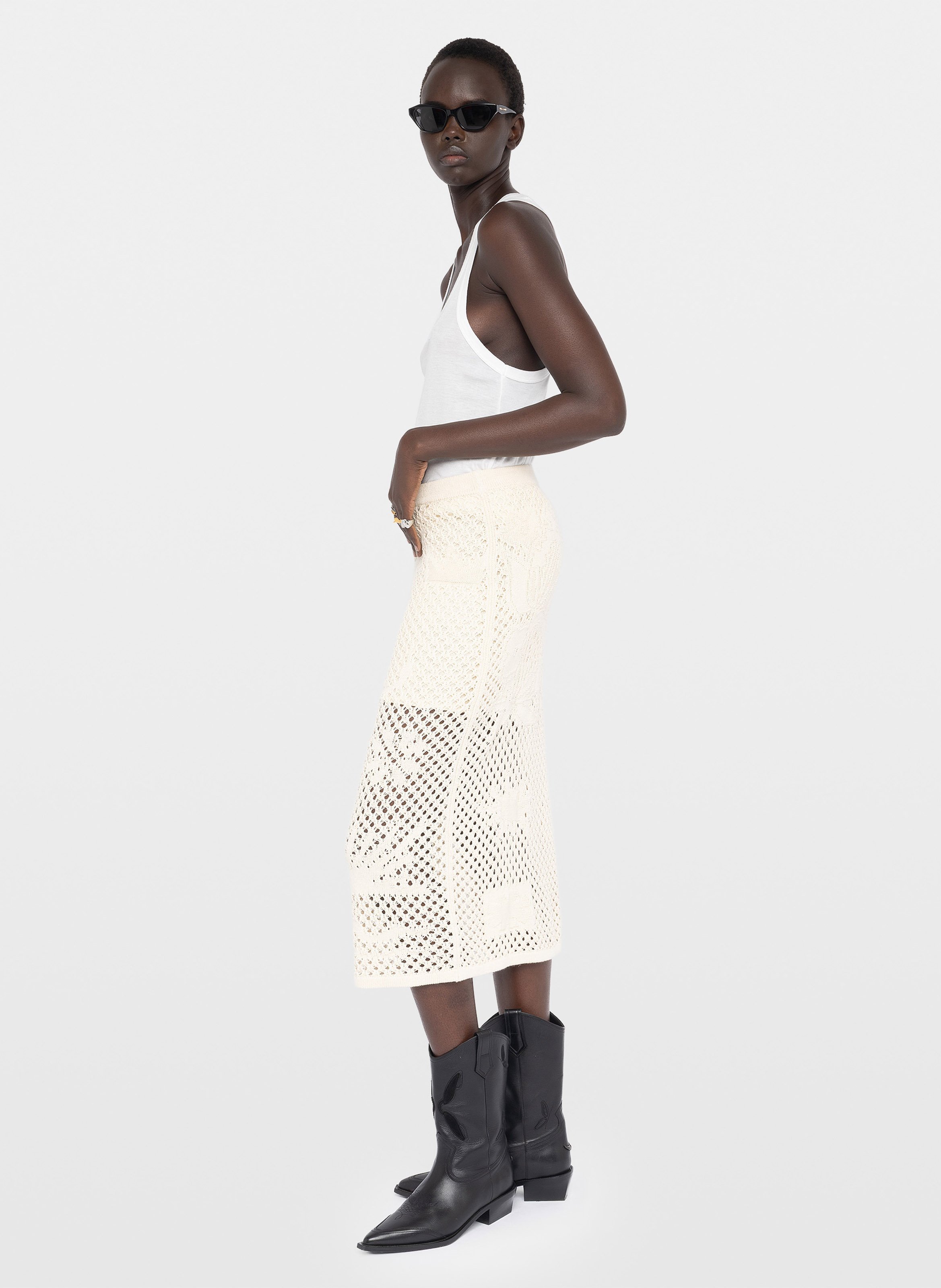 Midi crochet skirt with jacquard soly ZADIG&VOLTAIRE Beige
