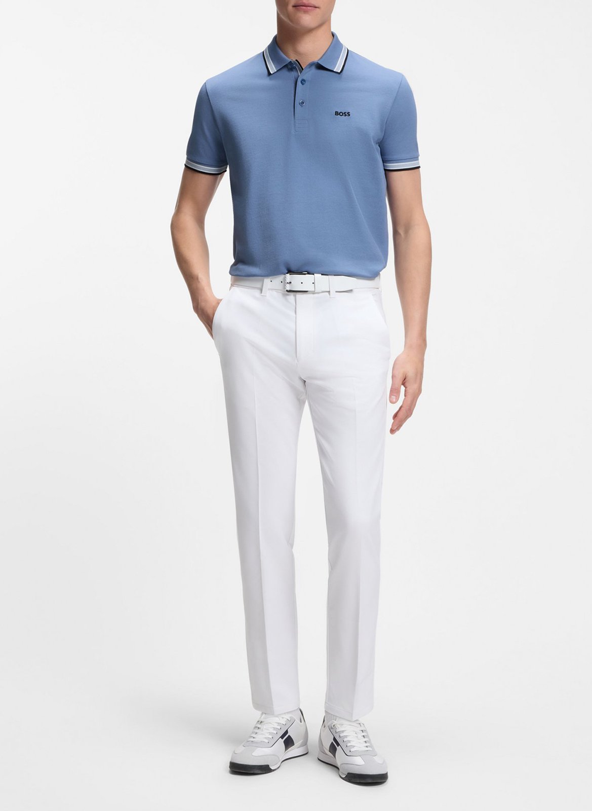 Polo regular fit en coton BOSS Bleu