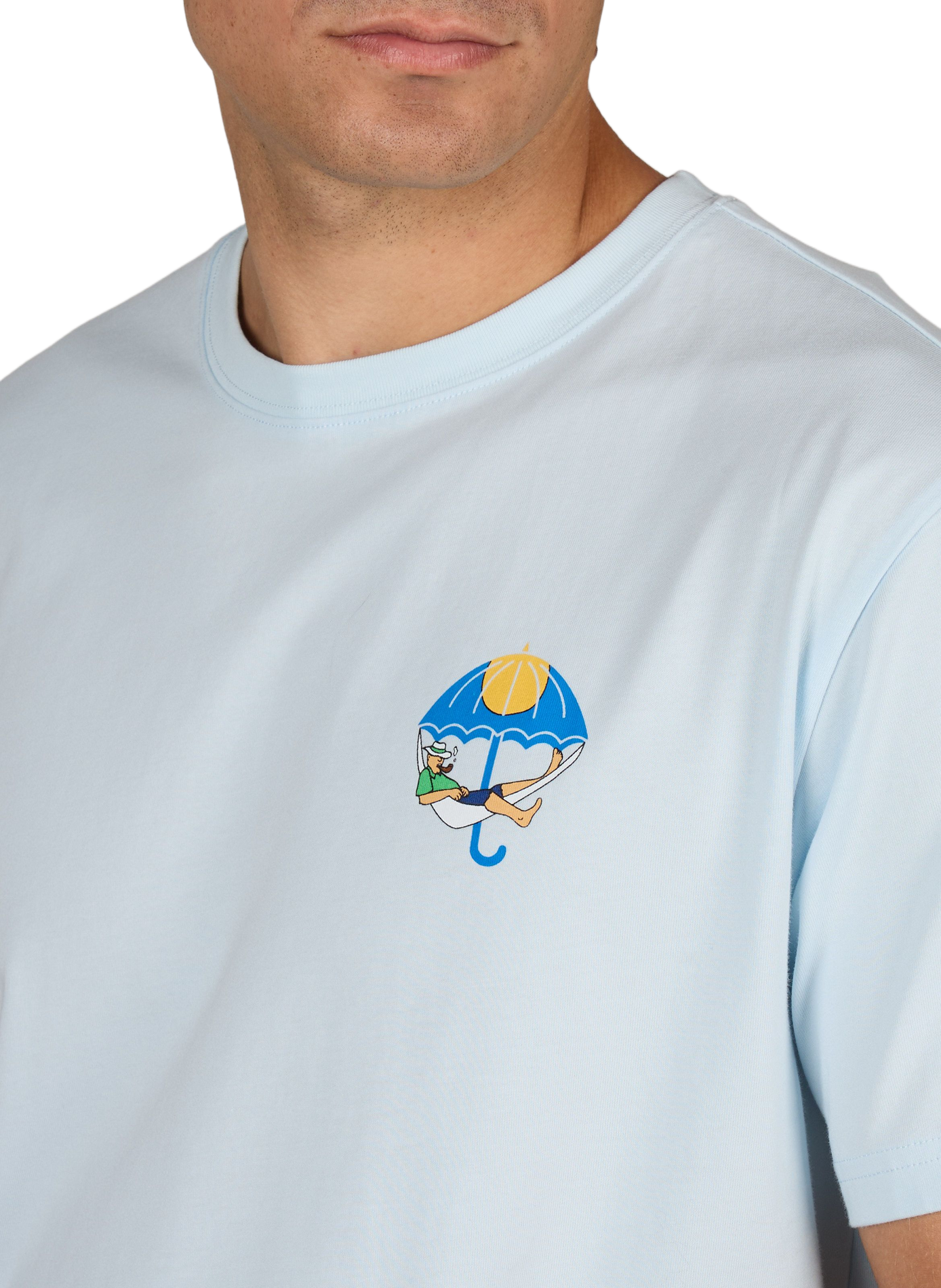 Round neck screen-printed t-shirt HELAS CAPS Blue