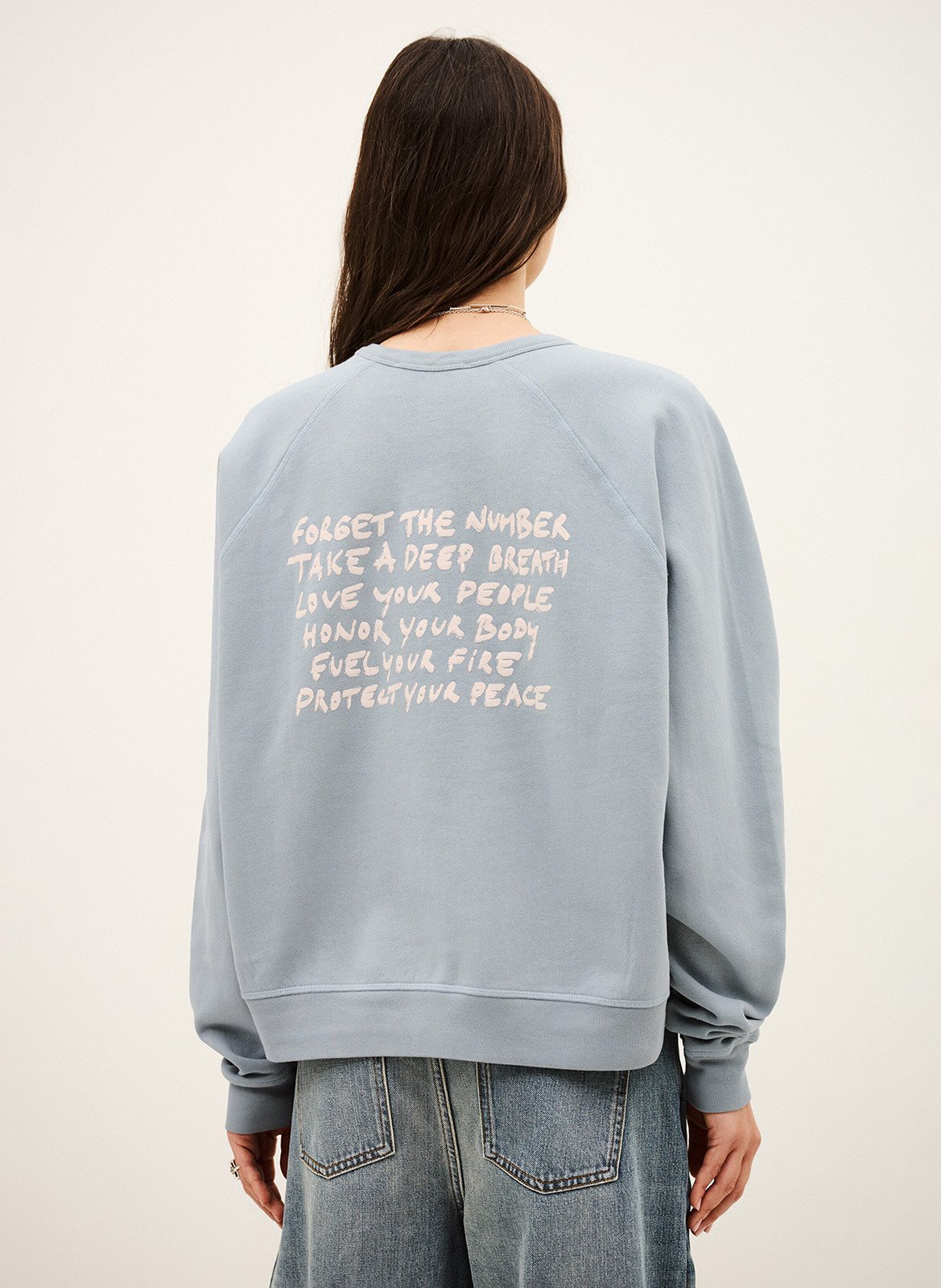 Sweat ample col rond en coton swing BA&SH Bleu