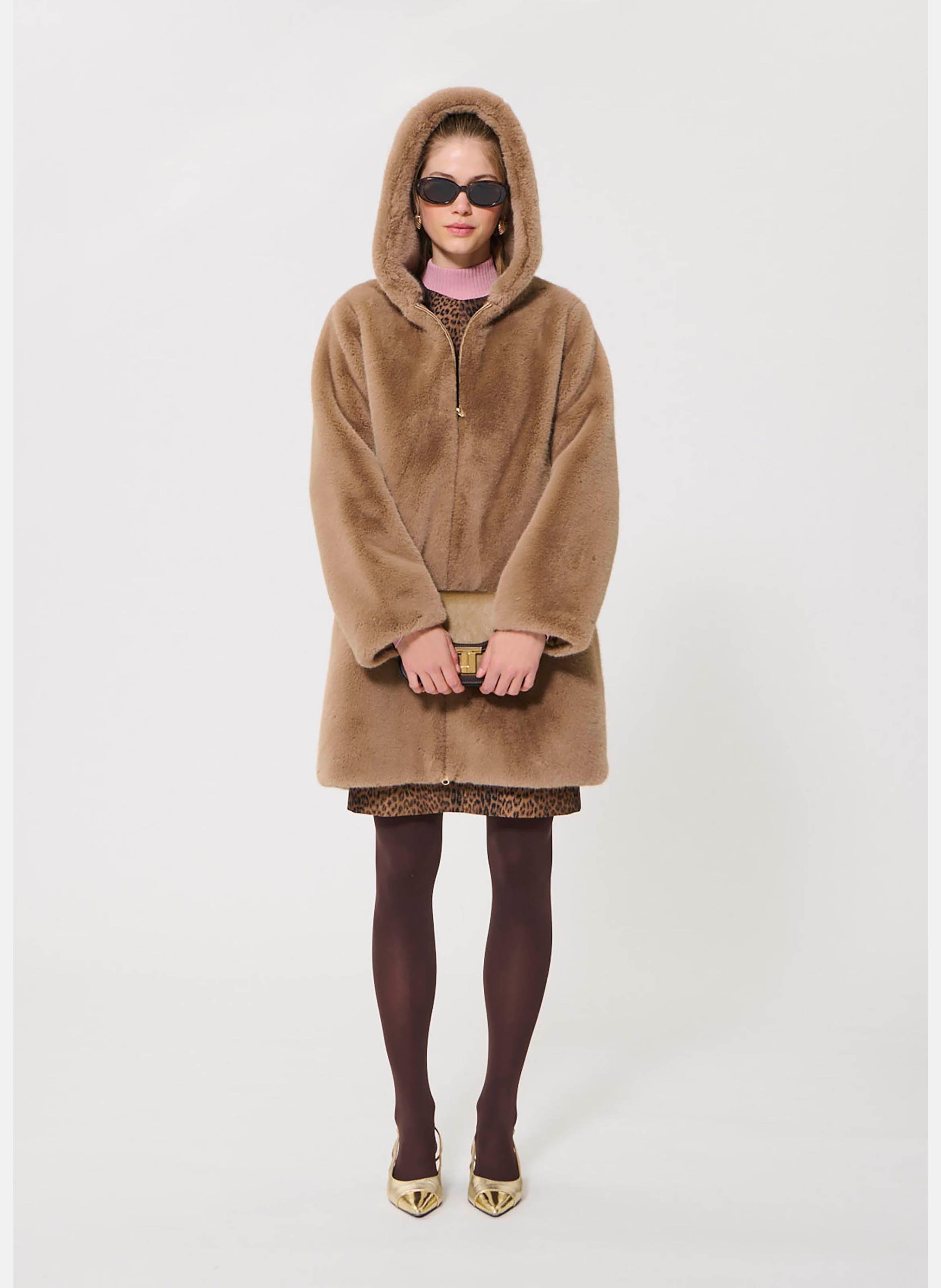 Manteau fausse fourrure margaret TARA JARMON Marron