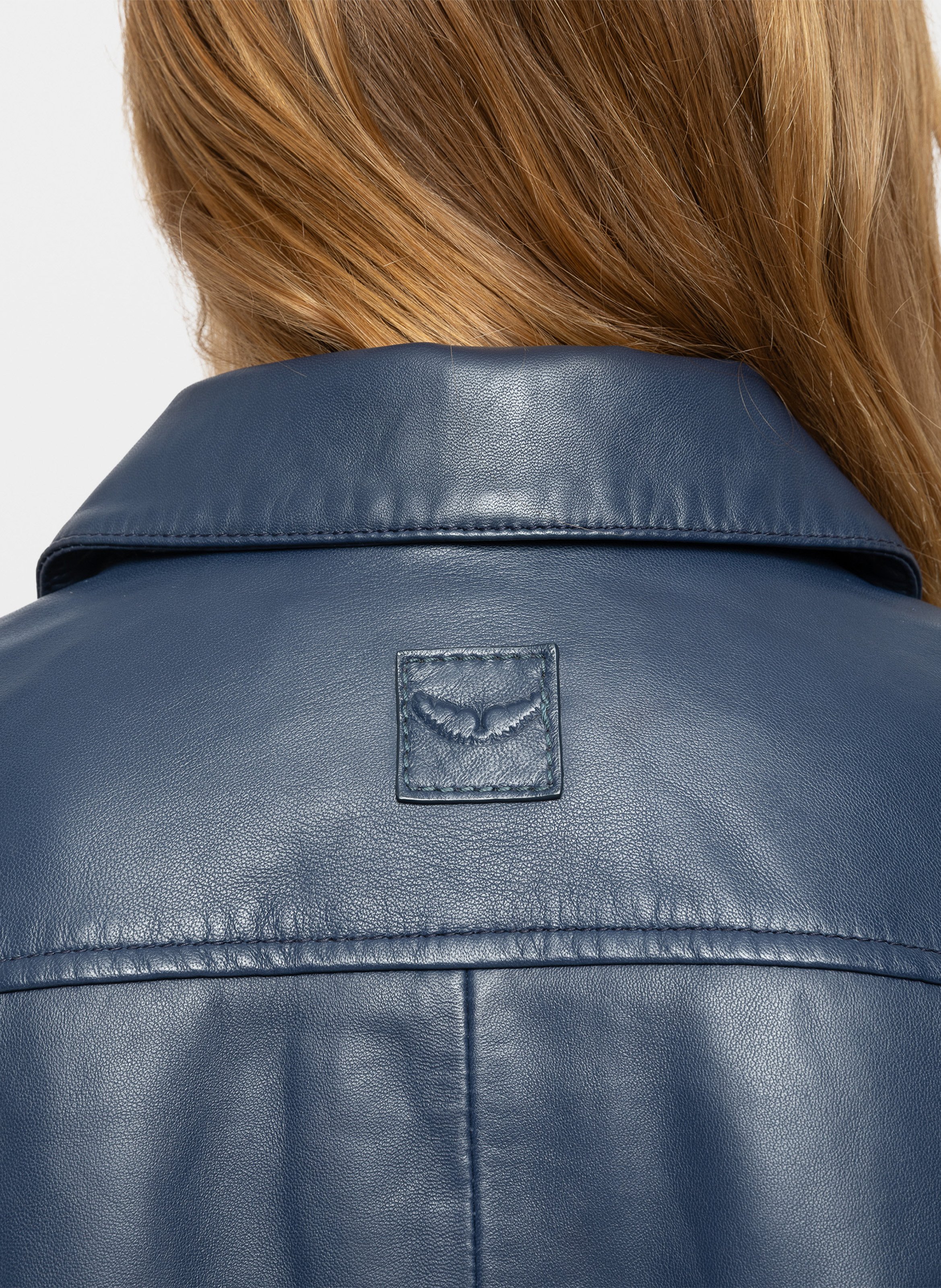 Veste col classique en cuir liamys ZADIG&VOLTAIRE Bleu