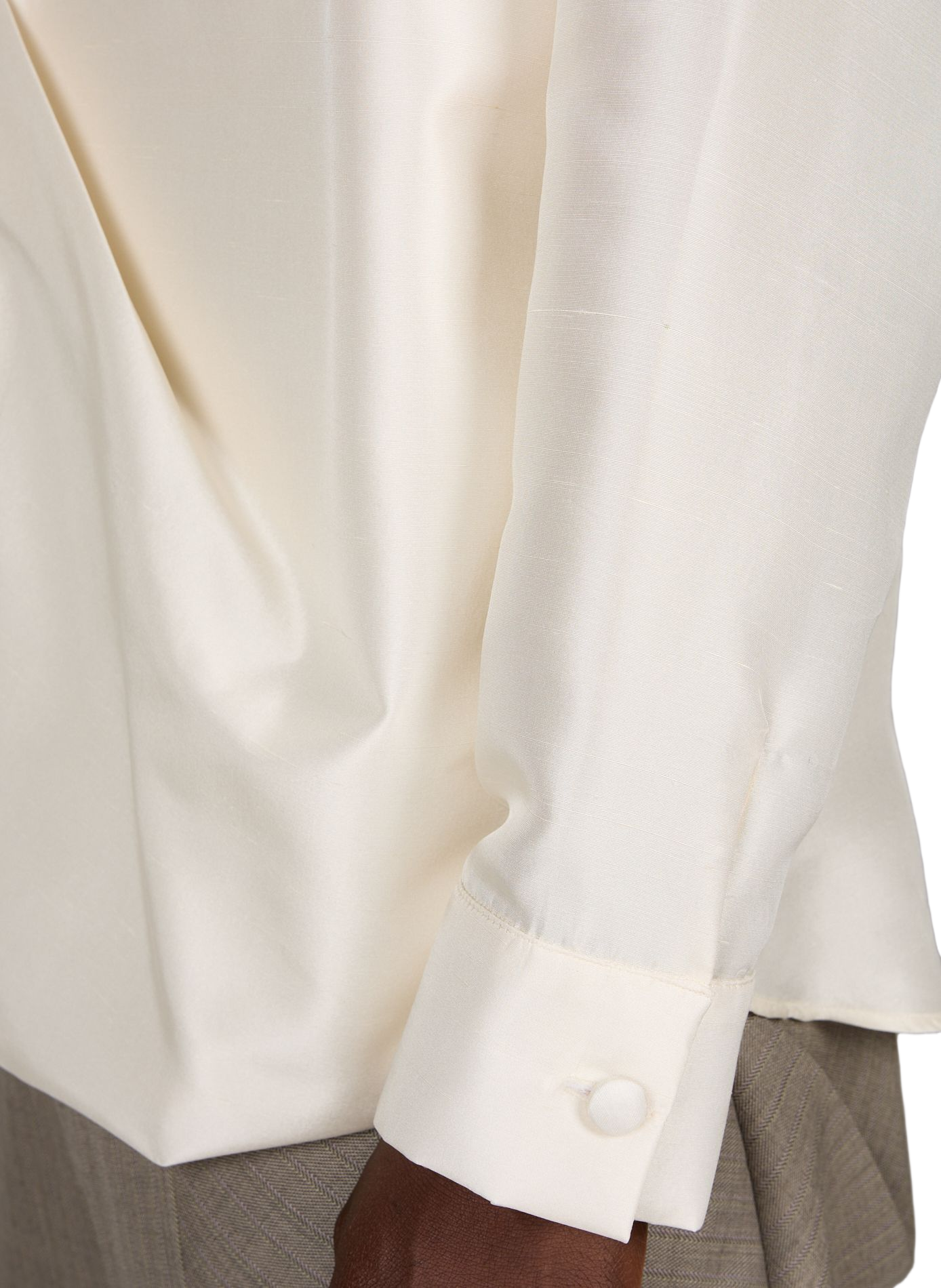Pleated silk Cruces shirt CAMPILLO Beige