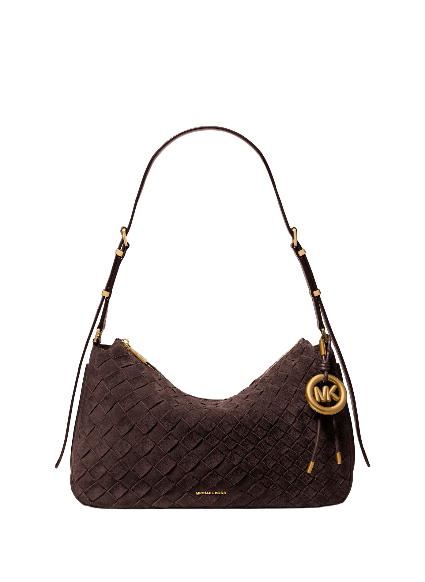 Woven leather shoulder bag MICHAEL KORS Brown