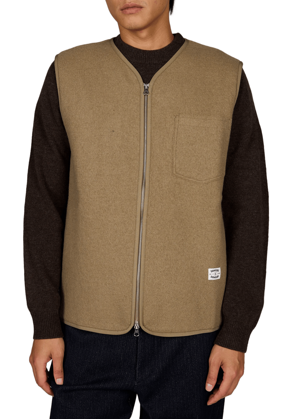 Gilet sans manches en laine SAMSOE SAMSOE Marron
