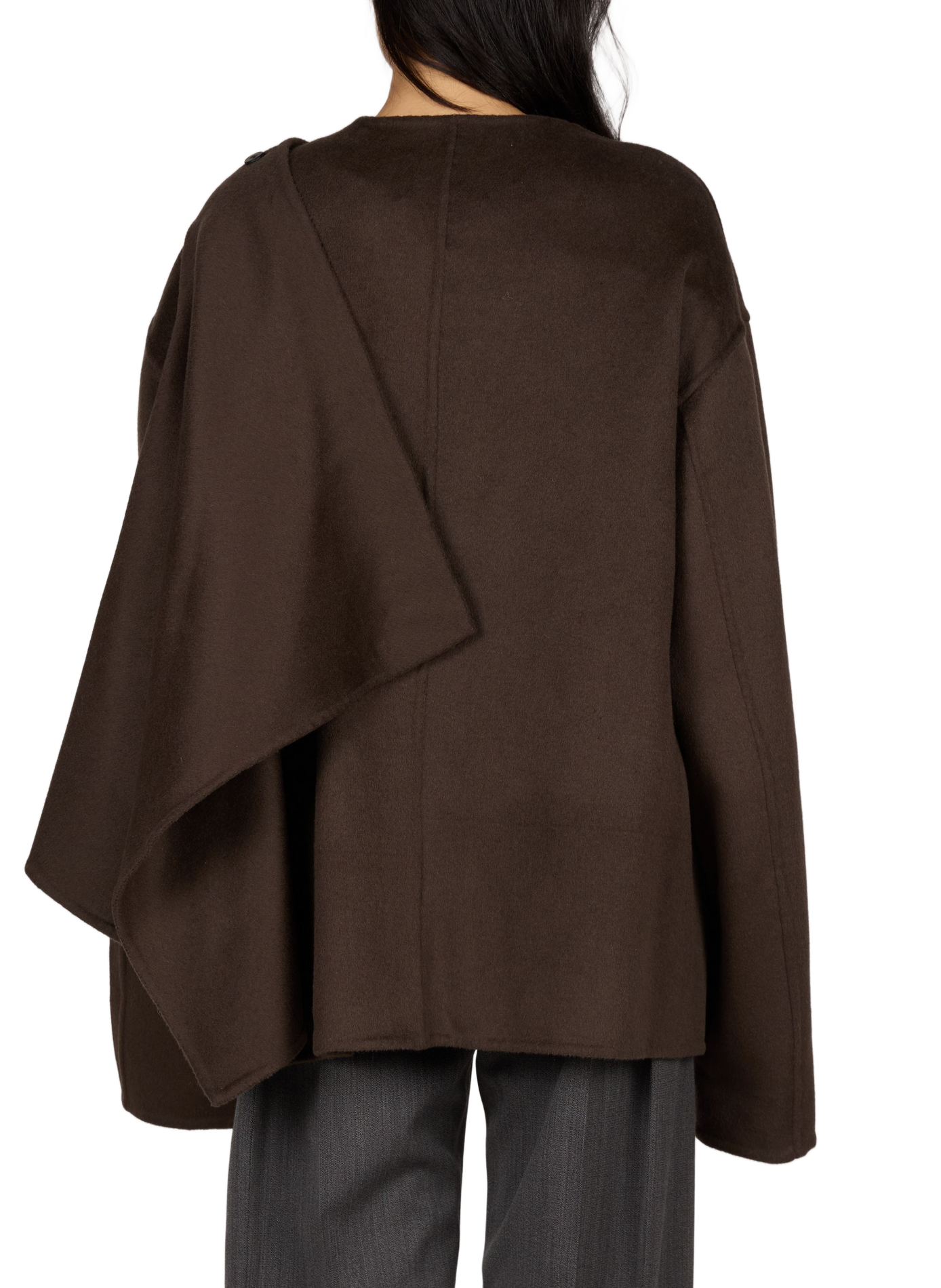 Short Astra coat in wool, alpaca and silk VIKTORIA CHAN Brown