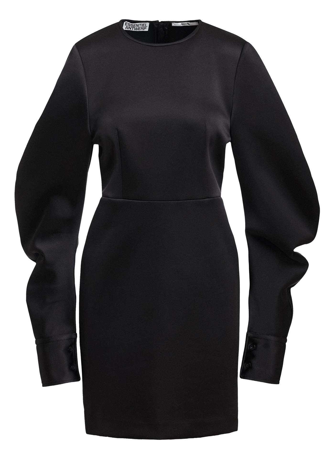 Robe courte droite col rond kori ESSENTIEL ANTWERP Noir