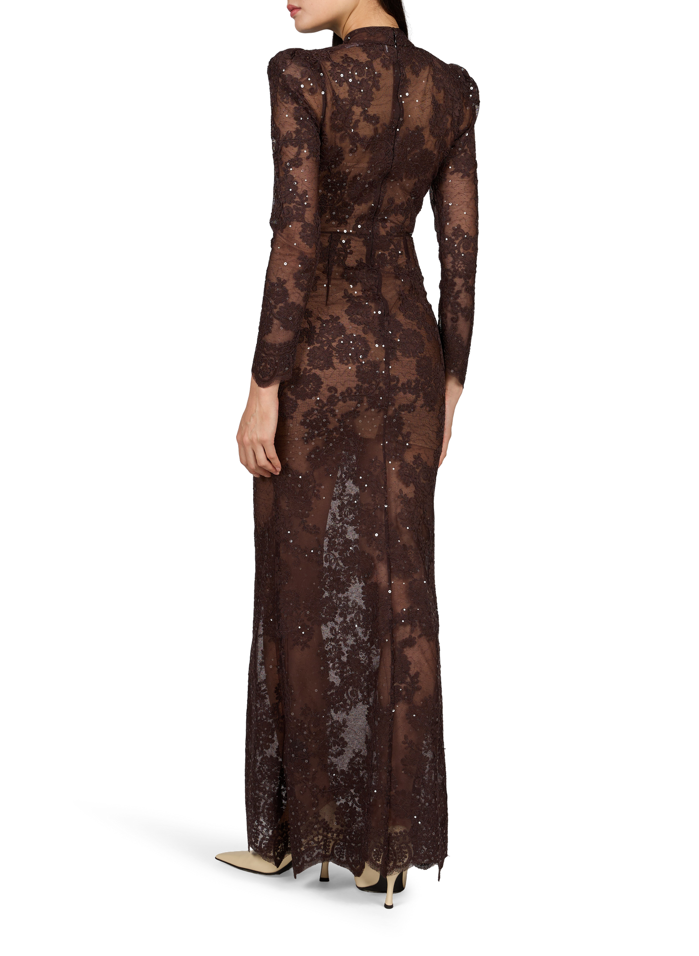 Fitted sequin maxi dress  SELF PORTRAIT Brown