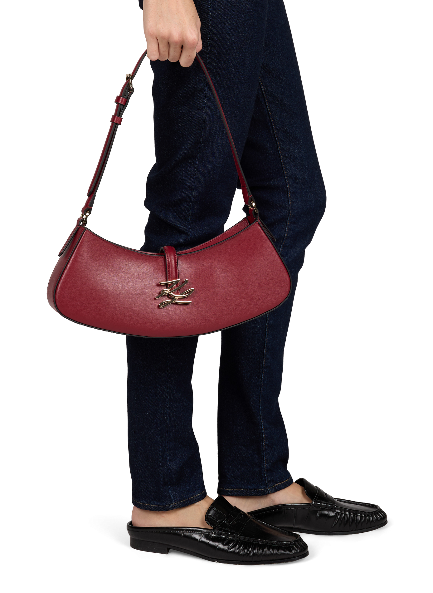K/Autograph leather shoulder bag KARL LAGERFELD Red