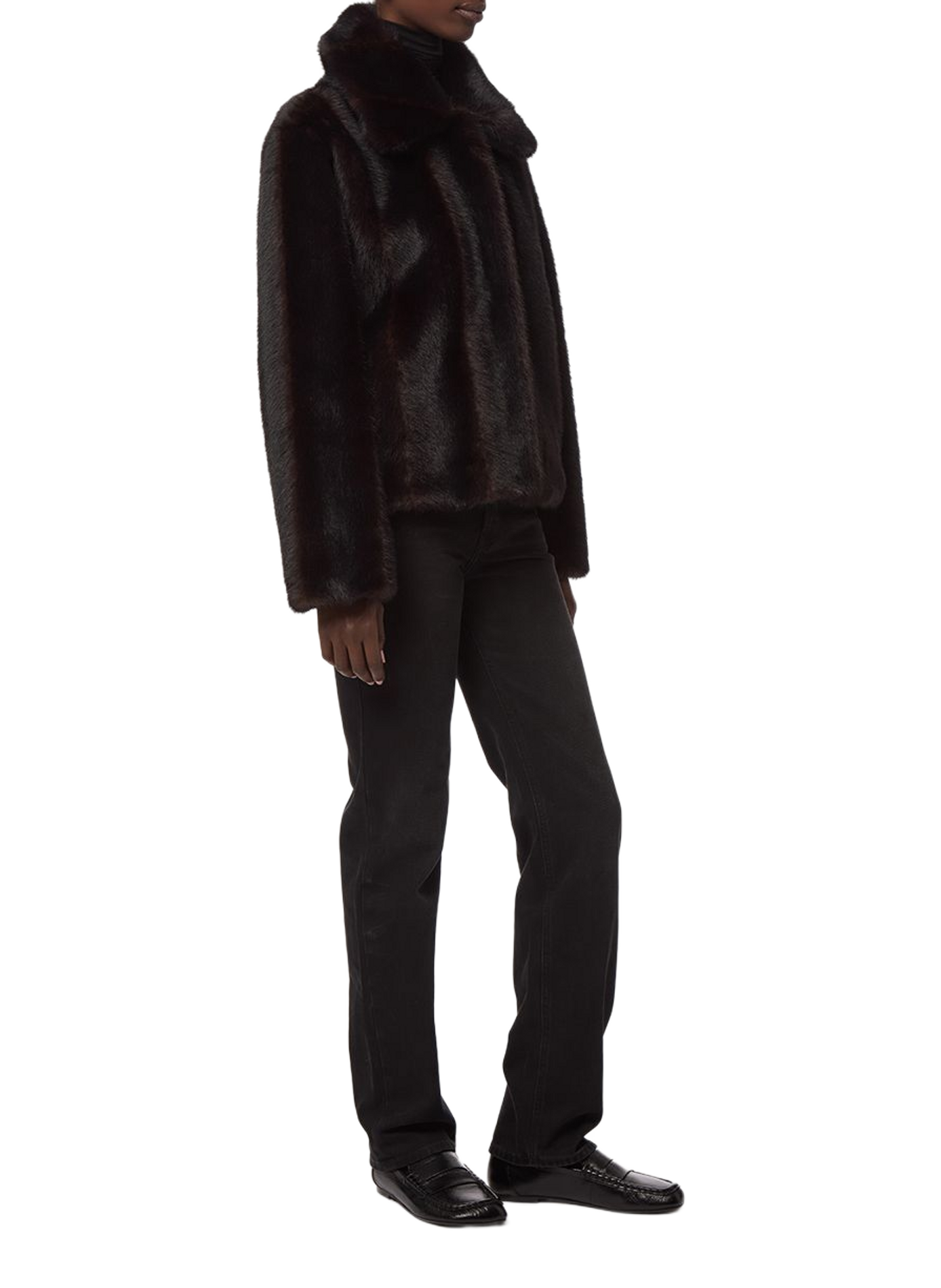 Coat with classic fur collar | Black APPARIS Women