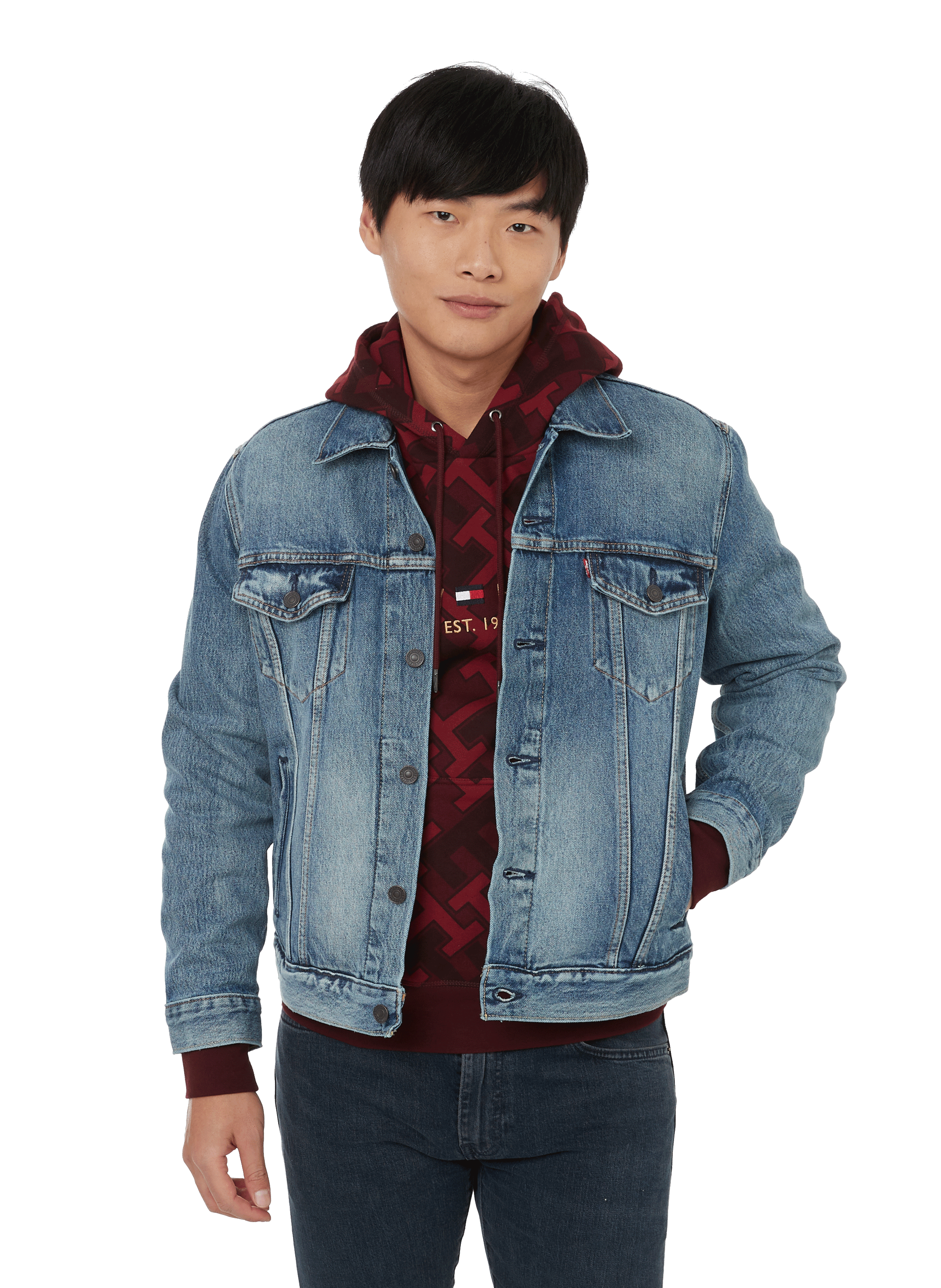 Veste en jean droite en coton LEVI'S Bleu
