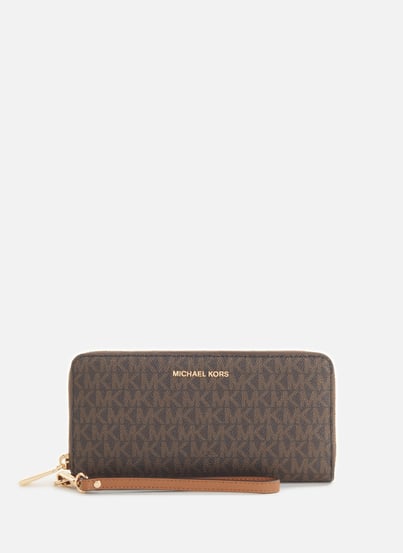 Michael kors leather continental wristlet online