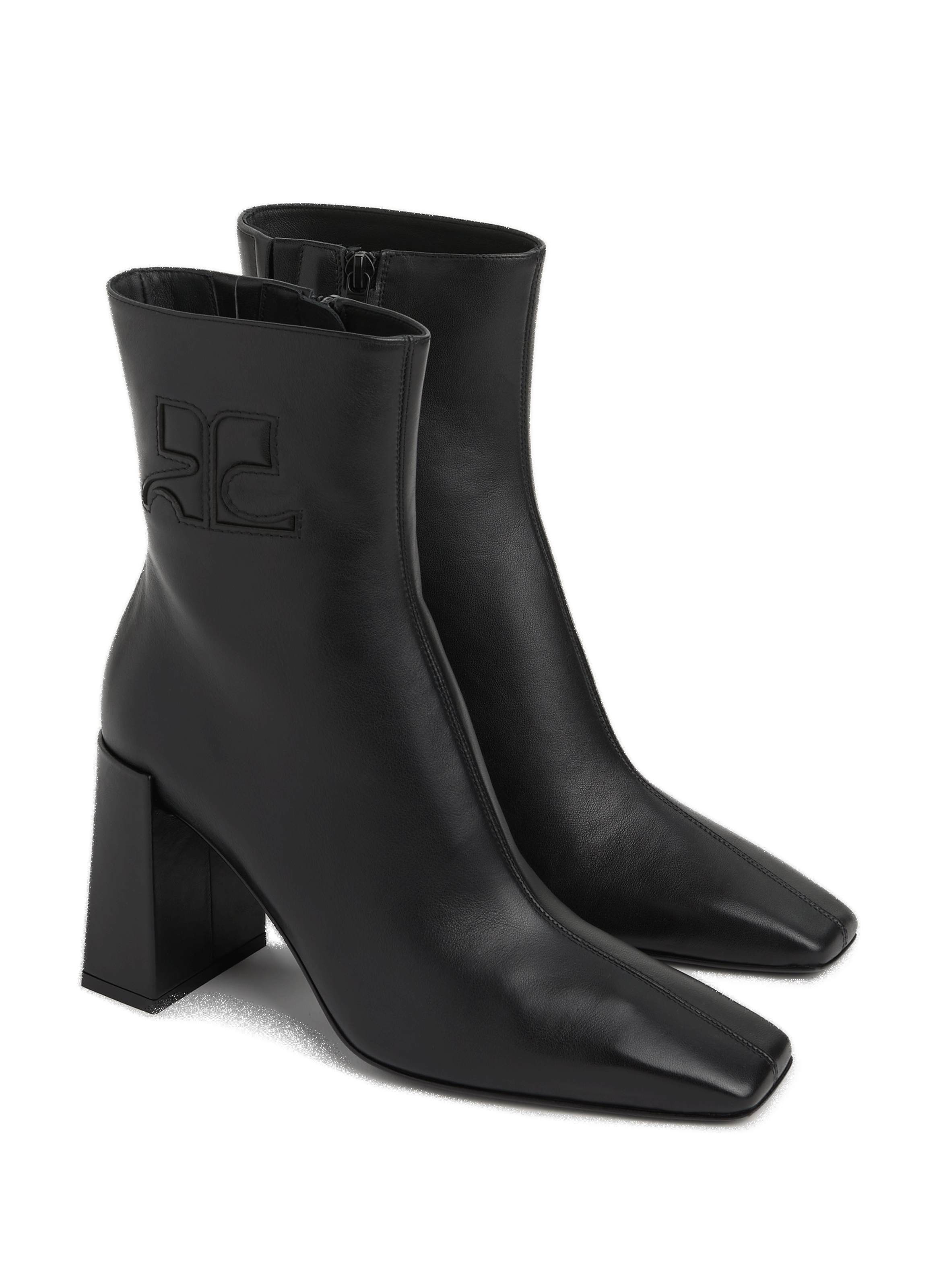 Erbe Leder Stiefeletten COURRÈGES Schwarz