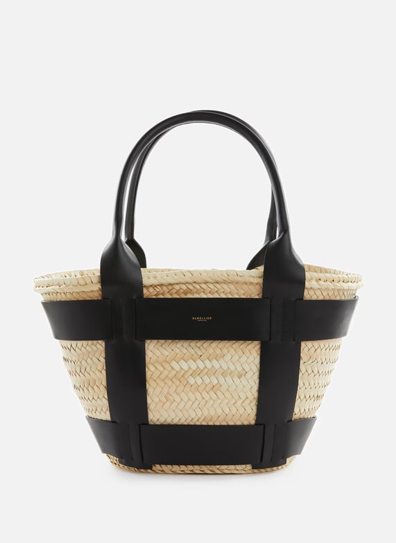 Black straw beach bag hotsell