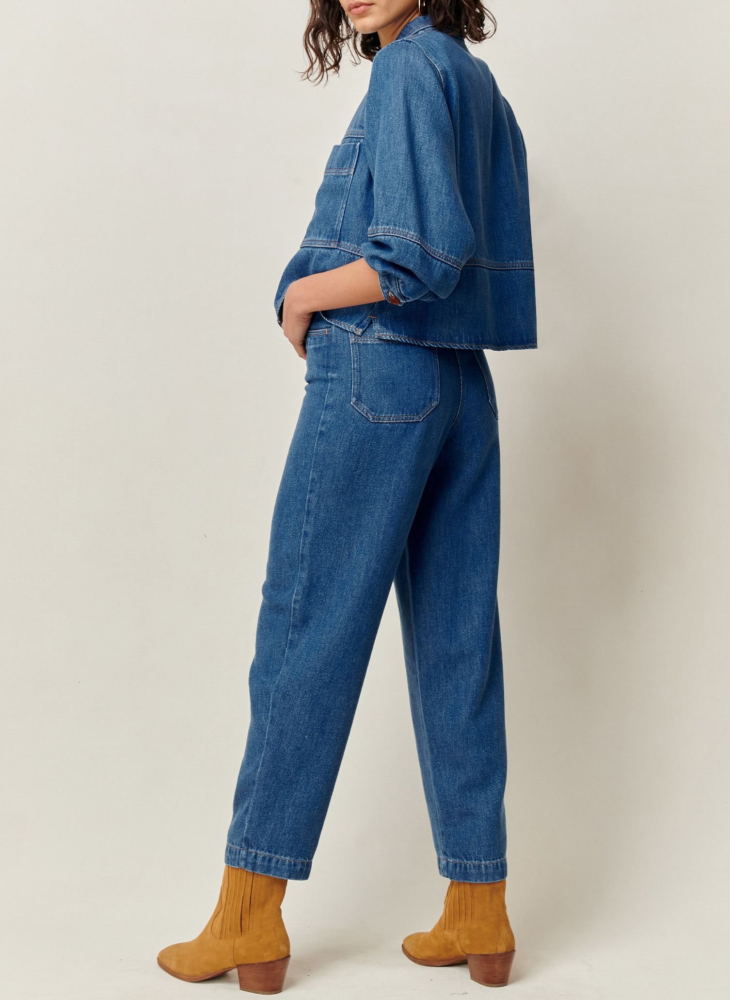 Veste col classique en jean leone SESSUN Bleu