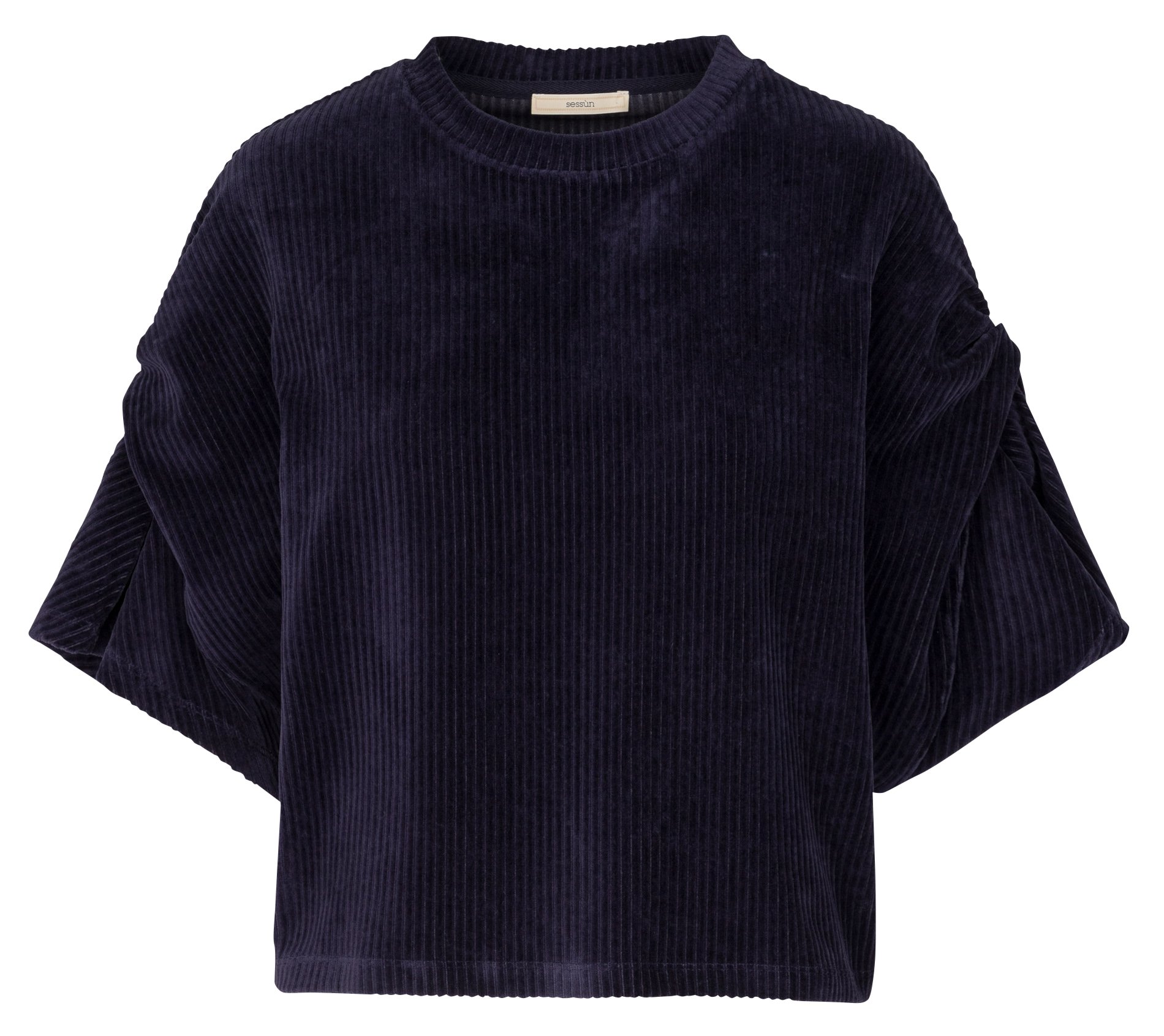 Top ample col rond en coton mélangé nagel SESSUN Bleu