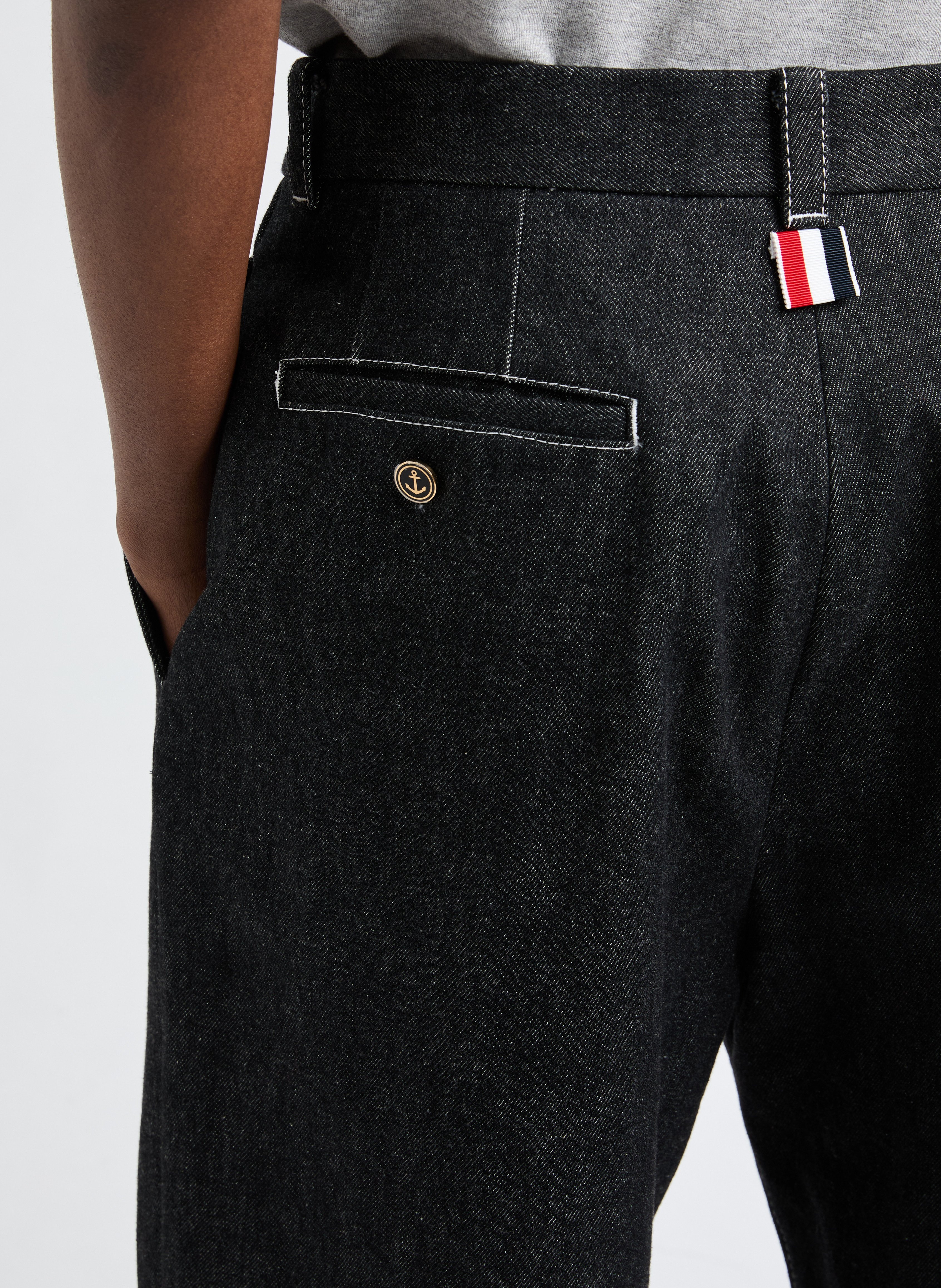 Cotton Trousers THOM BROWNE Black