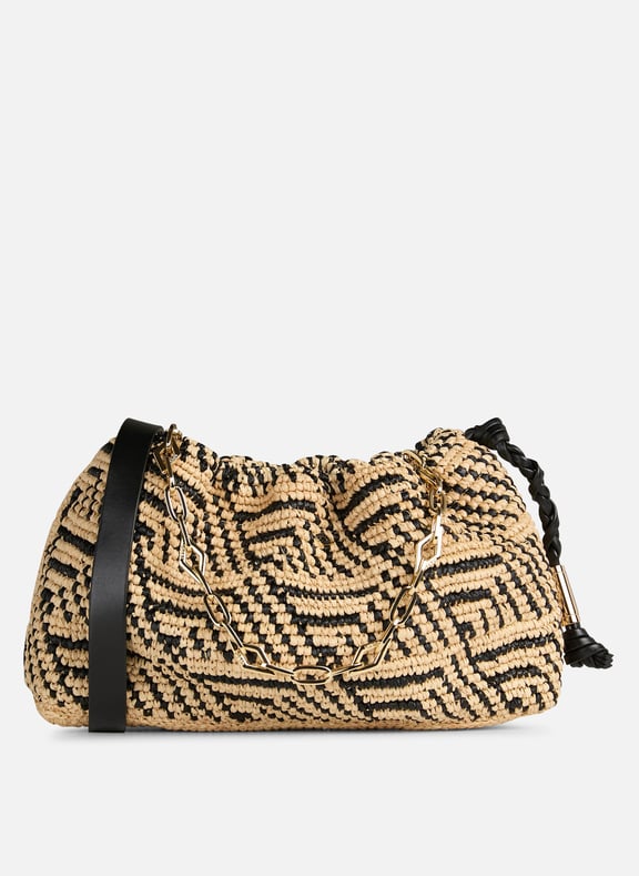 Sac bandoulière en raphia june Noir by BA&SH BA&SH Sac bandoulière en raphia june Noir