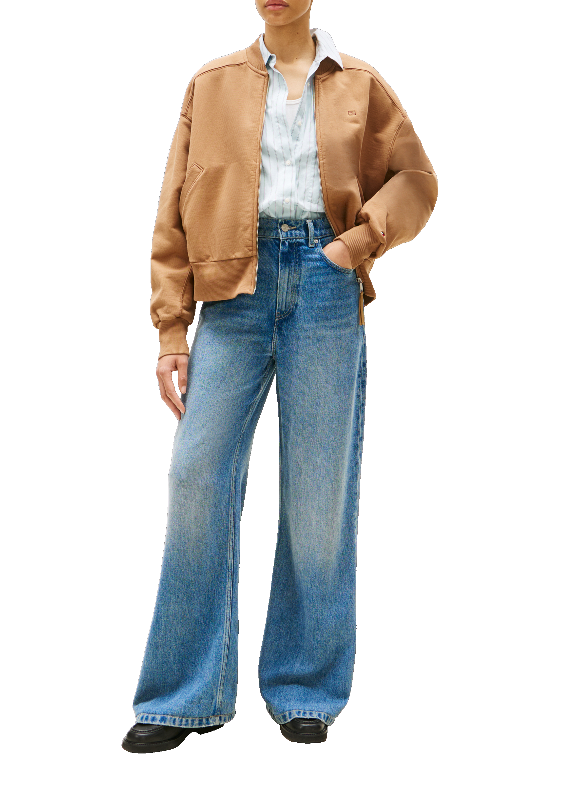 Jean jambe ample taille haute TOMMY HILFIGER Bleu