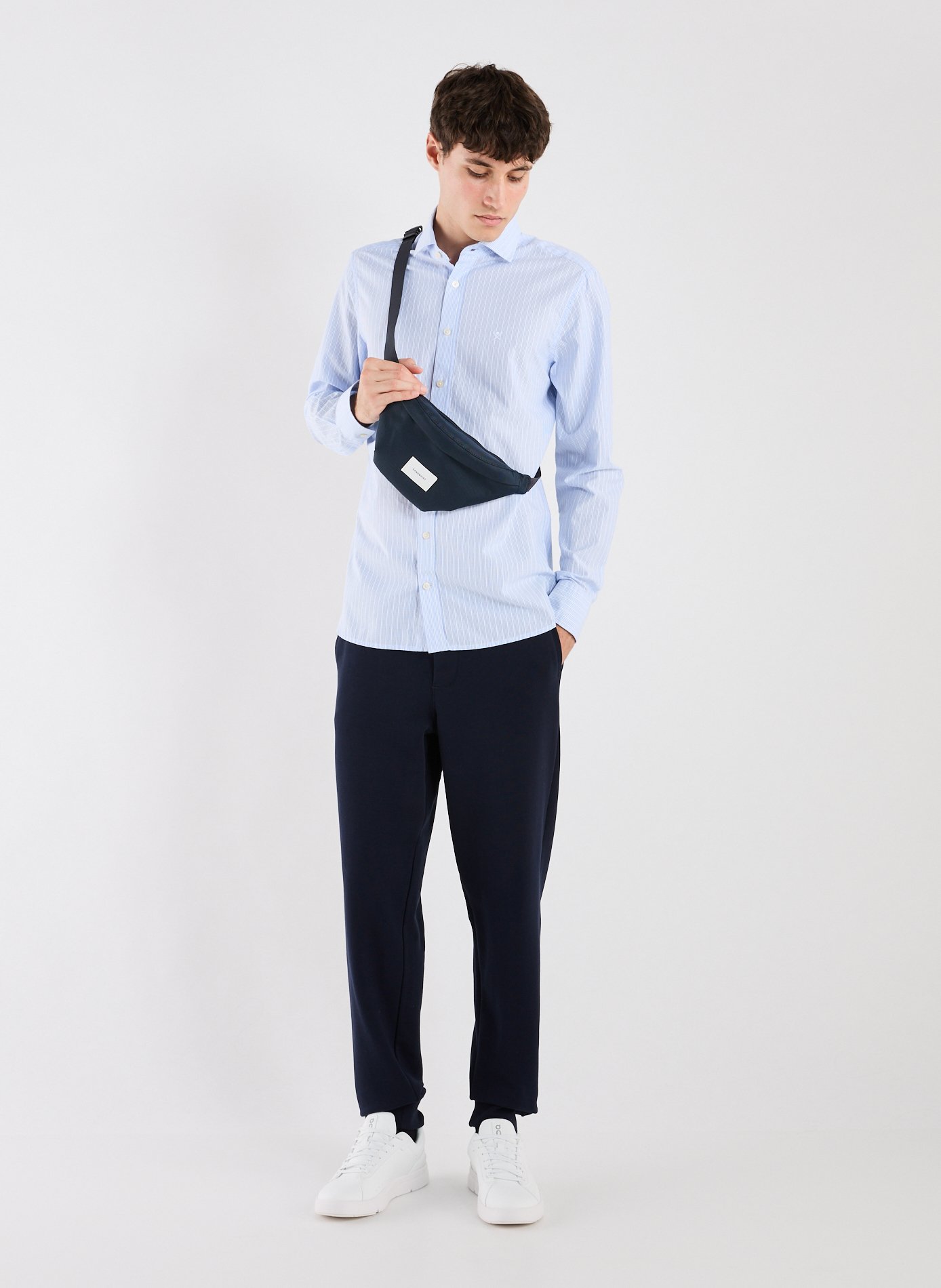 Chemise rayée en coton HACKETT Bleu